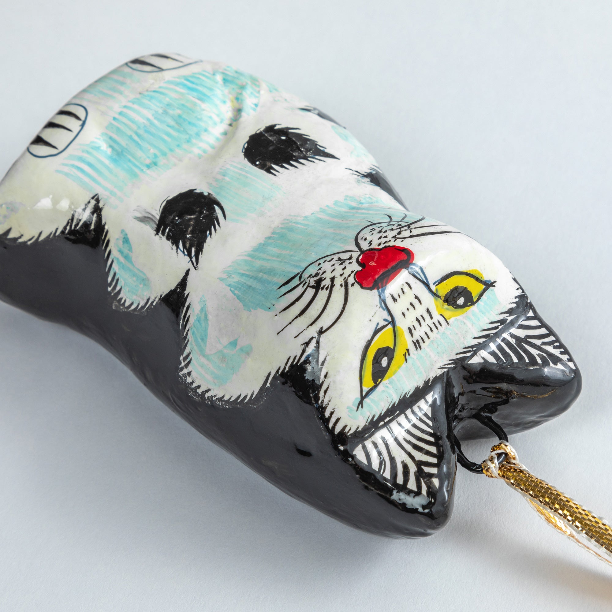 Premium Hand-Painted Cat Ornament - Unique Artisan Craft