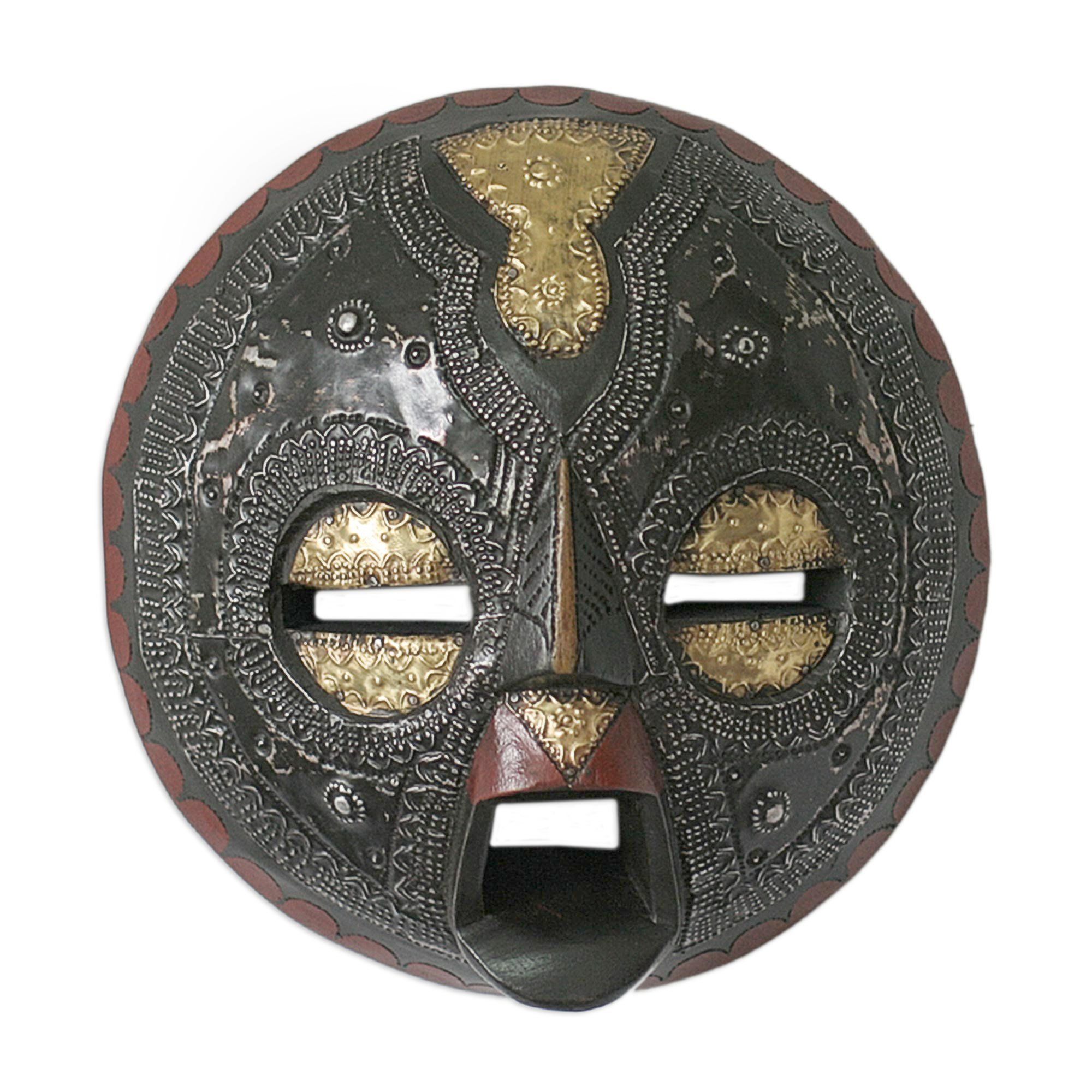Premium Sese Wood Protection Wall Mask - Handcrafted in Ghana