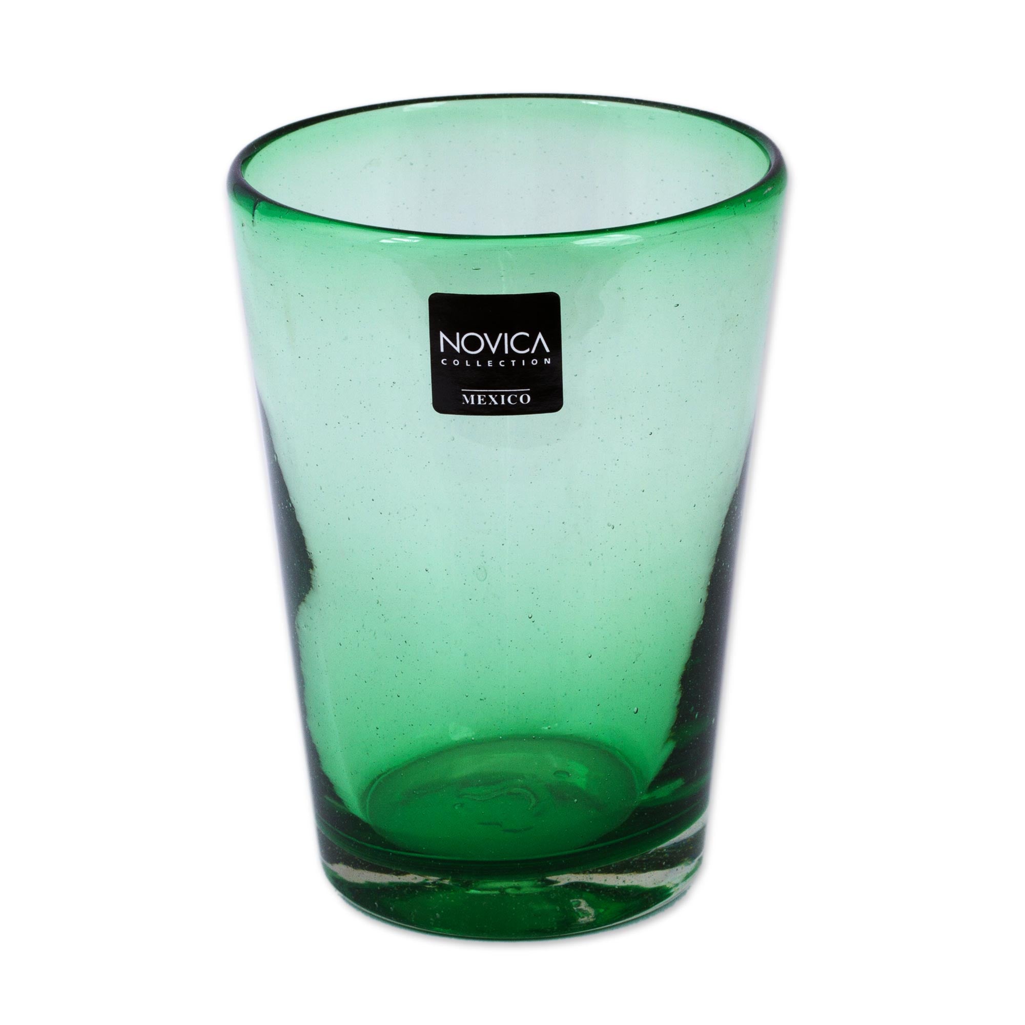 Premium Lime Twist Handblown Recycled Water Glasses - Set of 6
