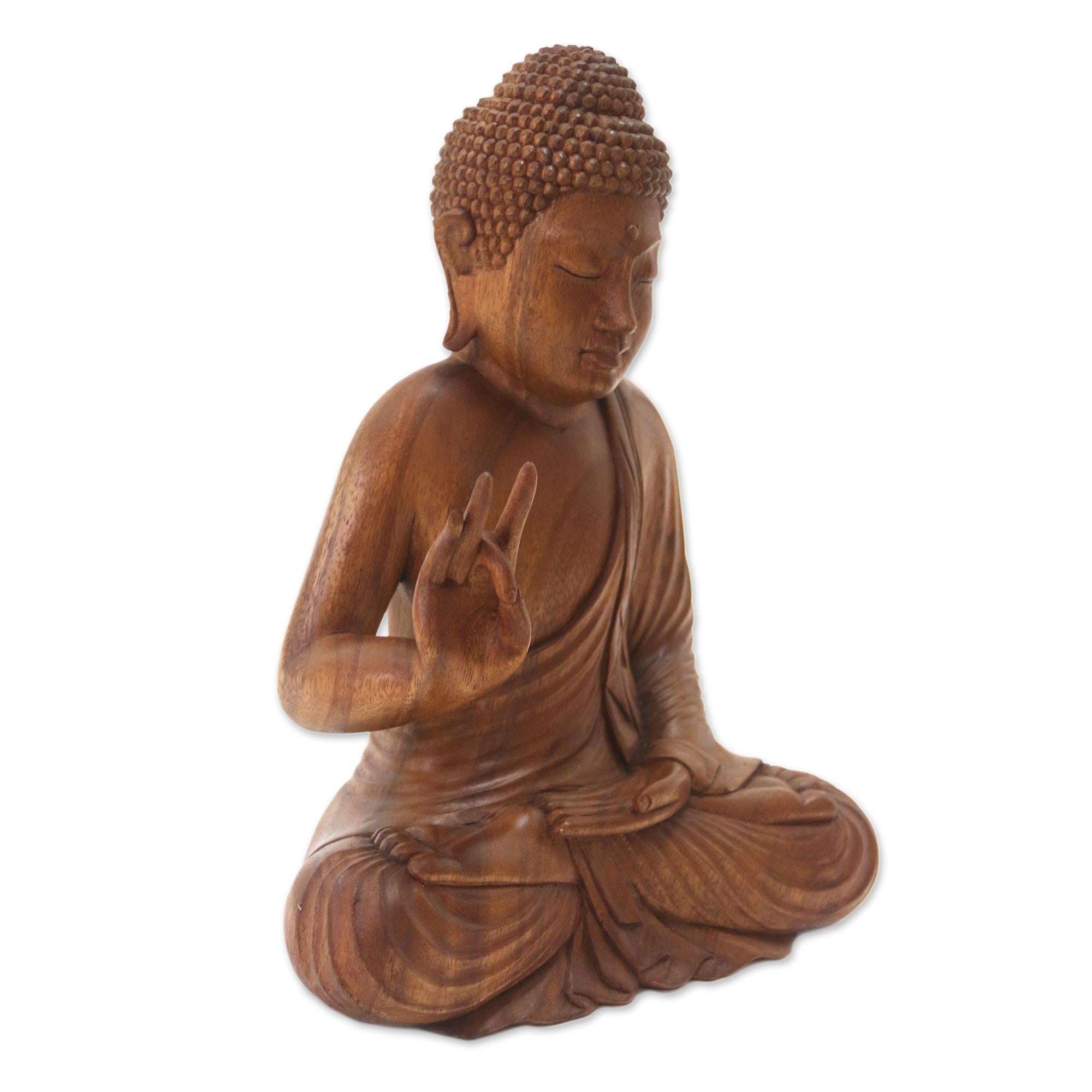 Premium Balinese Suar Wood Buddha Statue – Handcrafted Meditation Art Piece