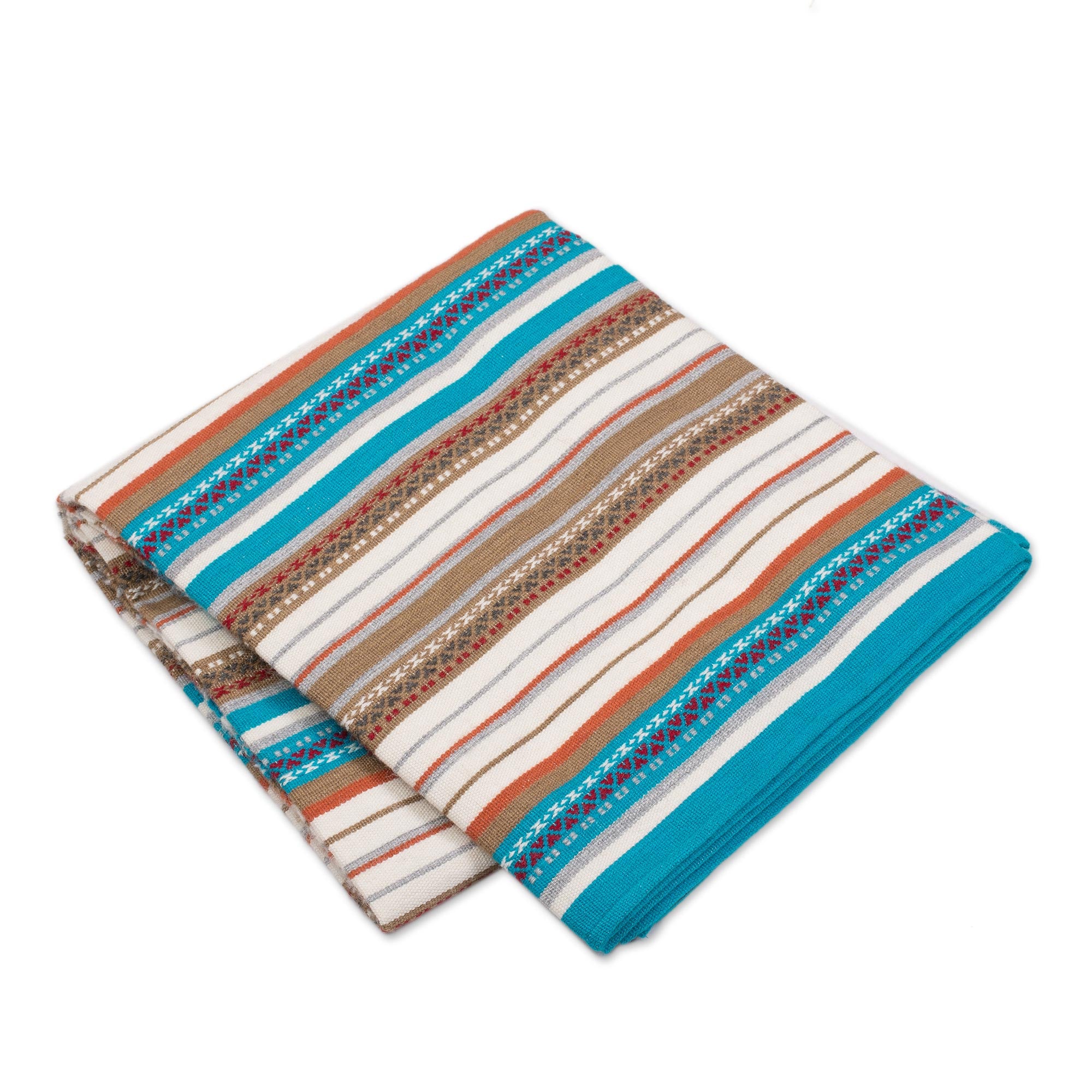 Premium Morning Stripes Handwoven Alpaca Blend Throw - Artisan Crafted in Peru