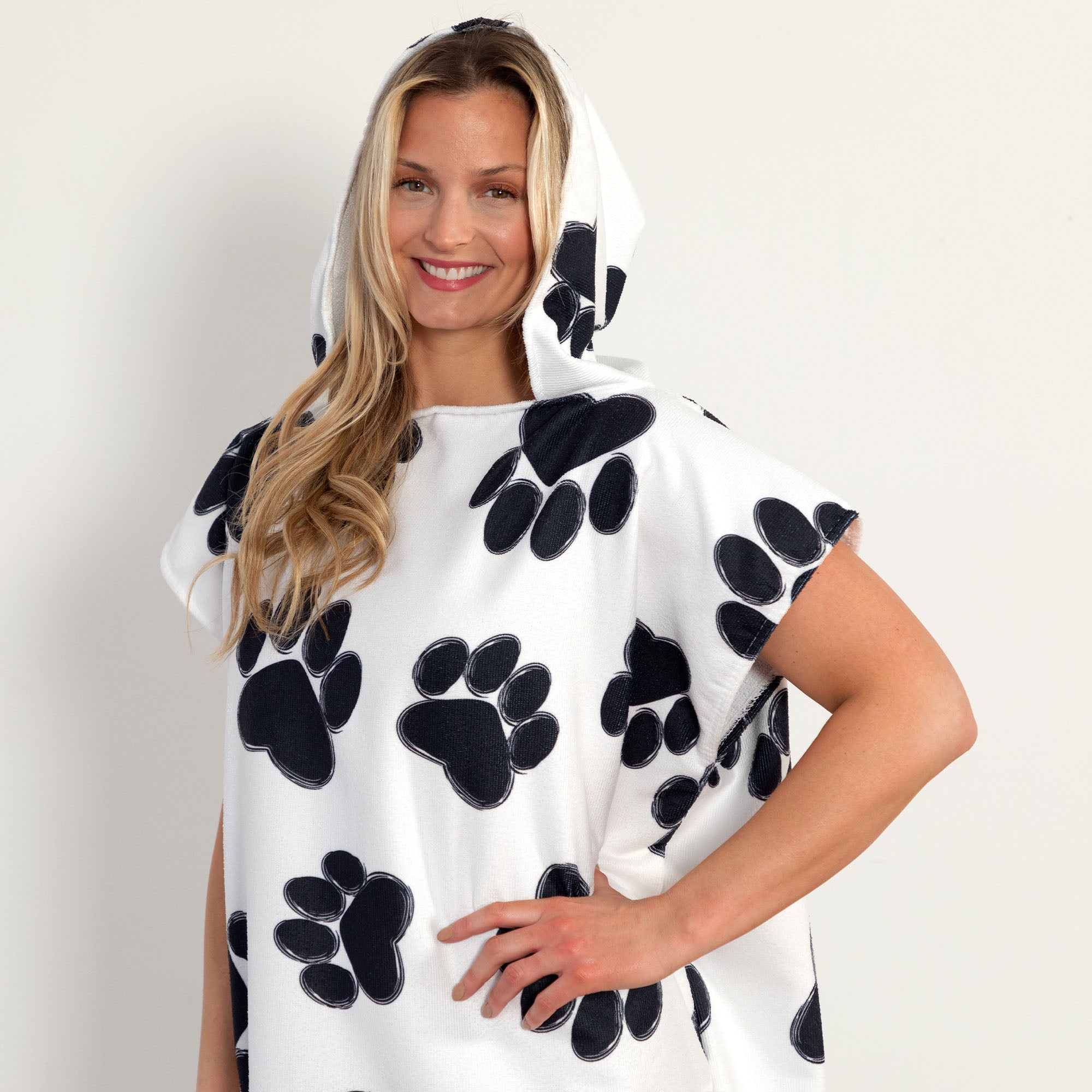 Ultimate Paw Print Beach Towel Poncho - Premium Hooded Towel