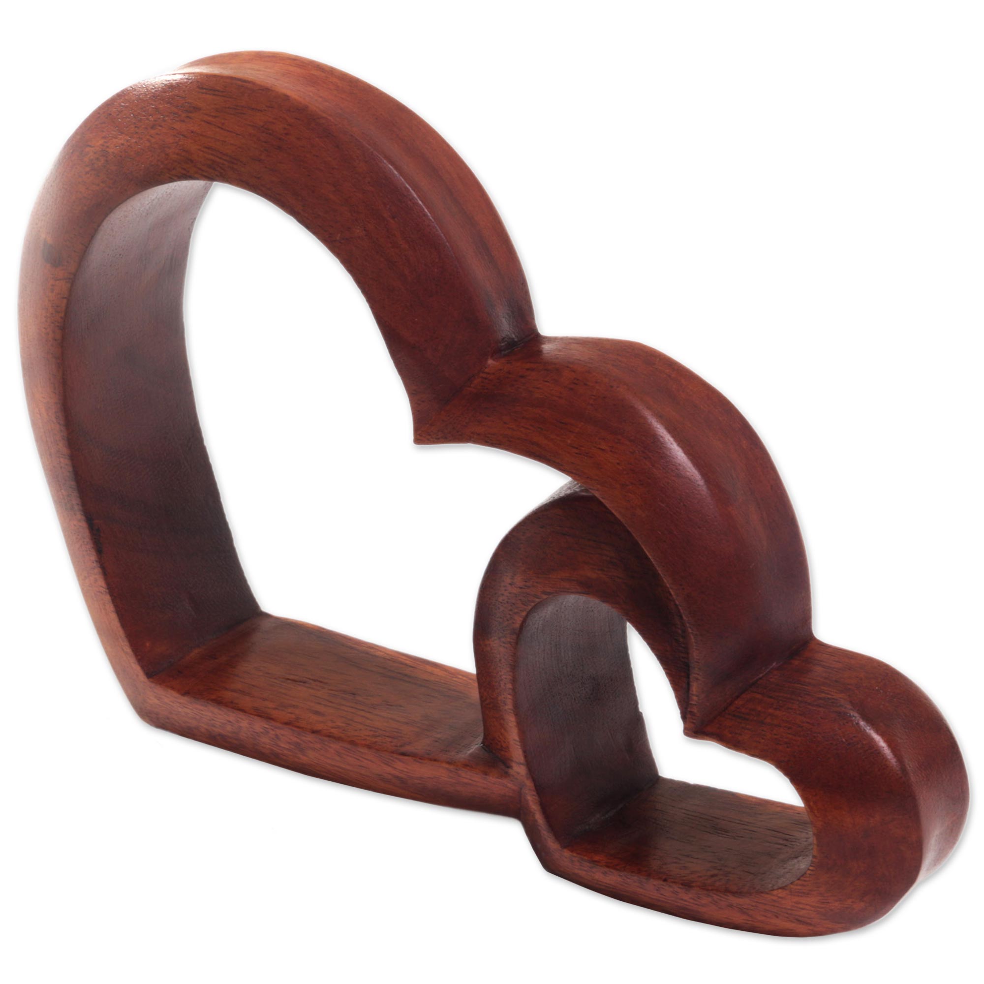 Premium Warm Hearts Wood Sculpture - Handcrafted Love Expression