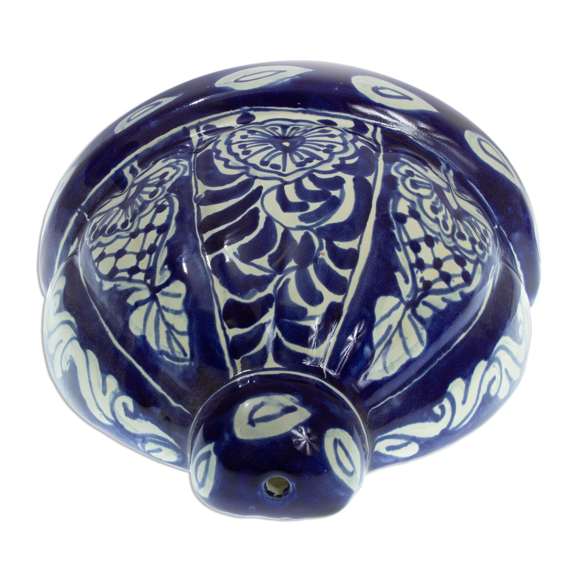 Premium Guanajuato Blues Cobalt Blue Ceramic Wall Planter - Handcrafted Talavera Art