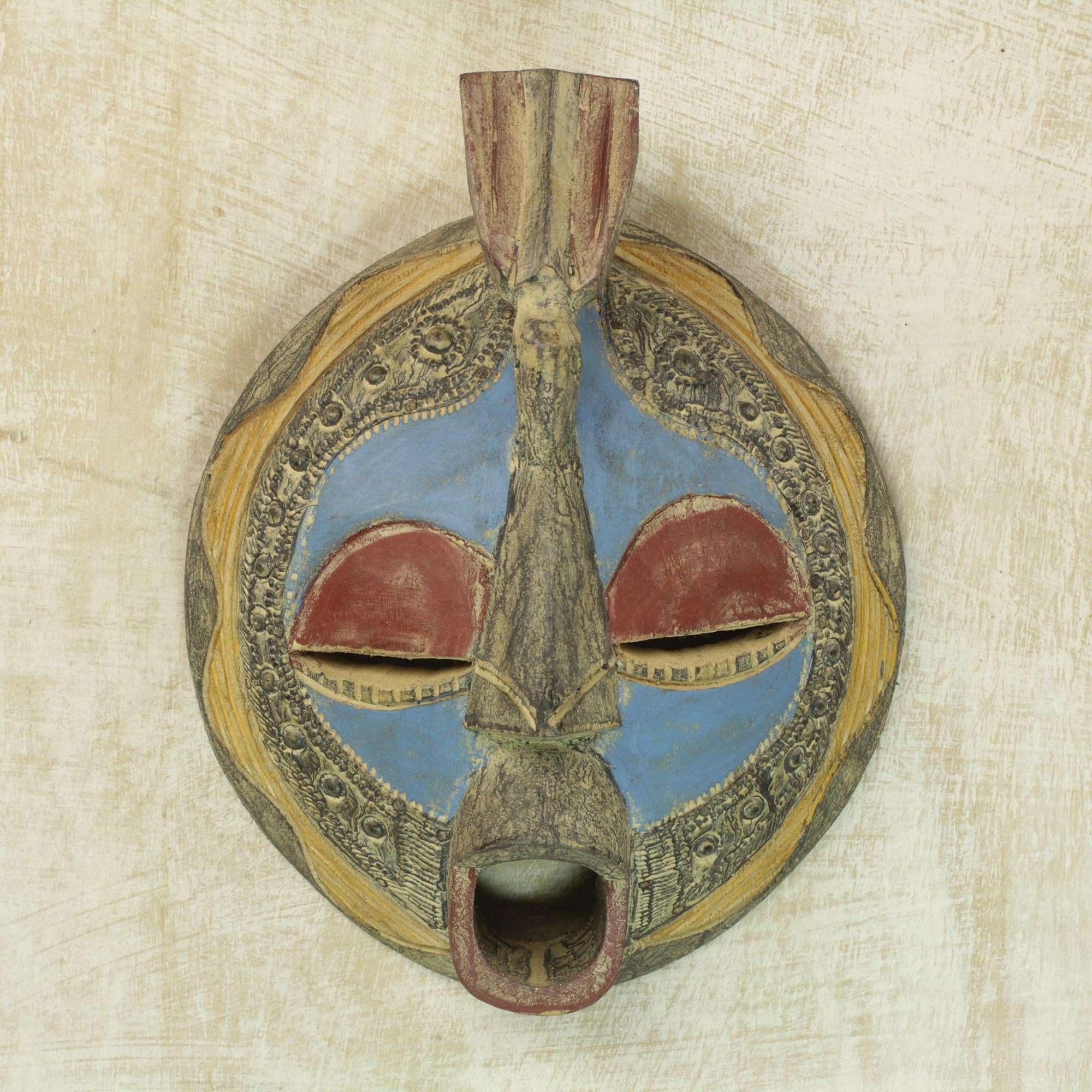 Premium Handcrafted Akan Tribe Wood Mask - Faithful Love Edition