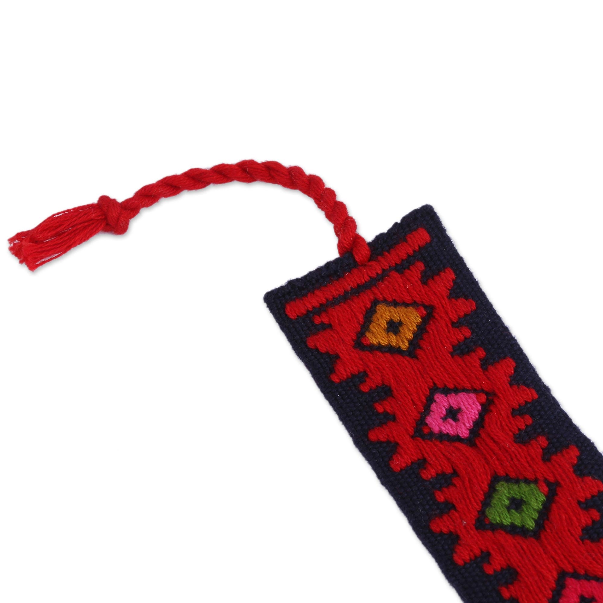 Premium Handcrafted Multi-Color Diamond Embroidered Cotton Bookmark