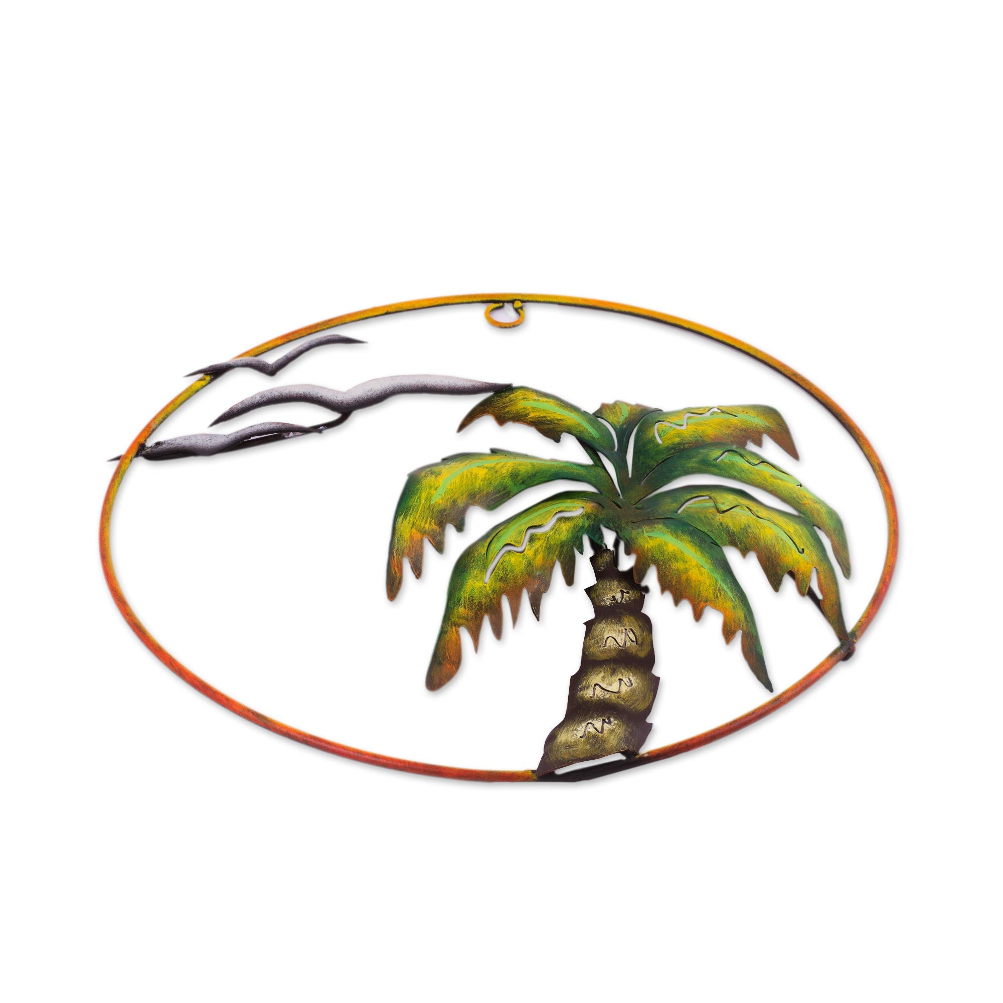 Premium Handcrafted Tropical Iron Wall Art – Evening at the Beach