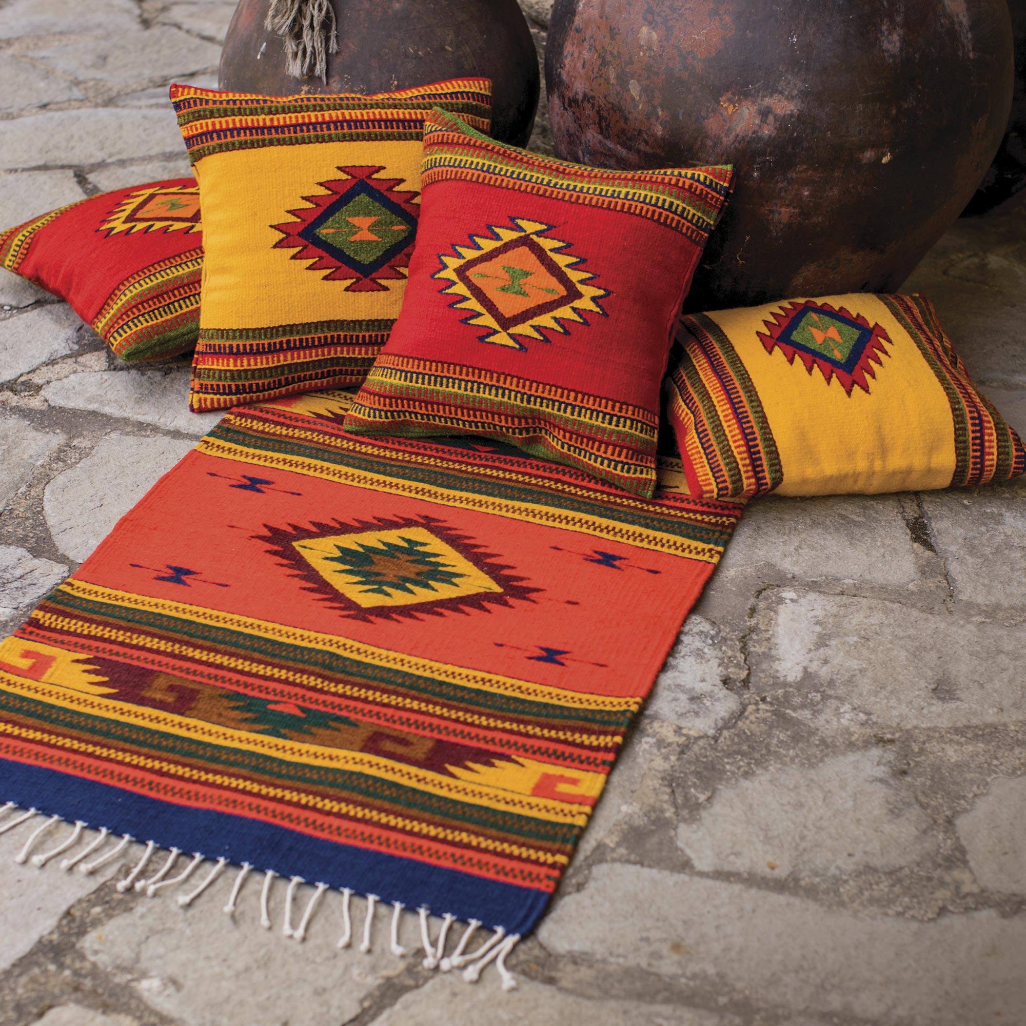 Premium Woven Wool Cushion Cover - Handcrafted in Mexico