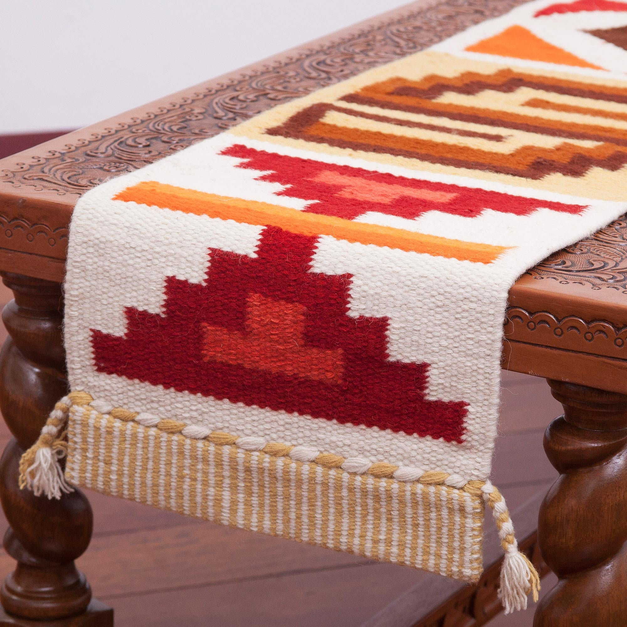 Premium Andean Handwoven Table Runner with Geometric Patterns