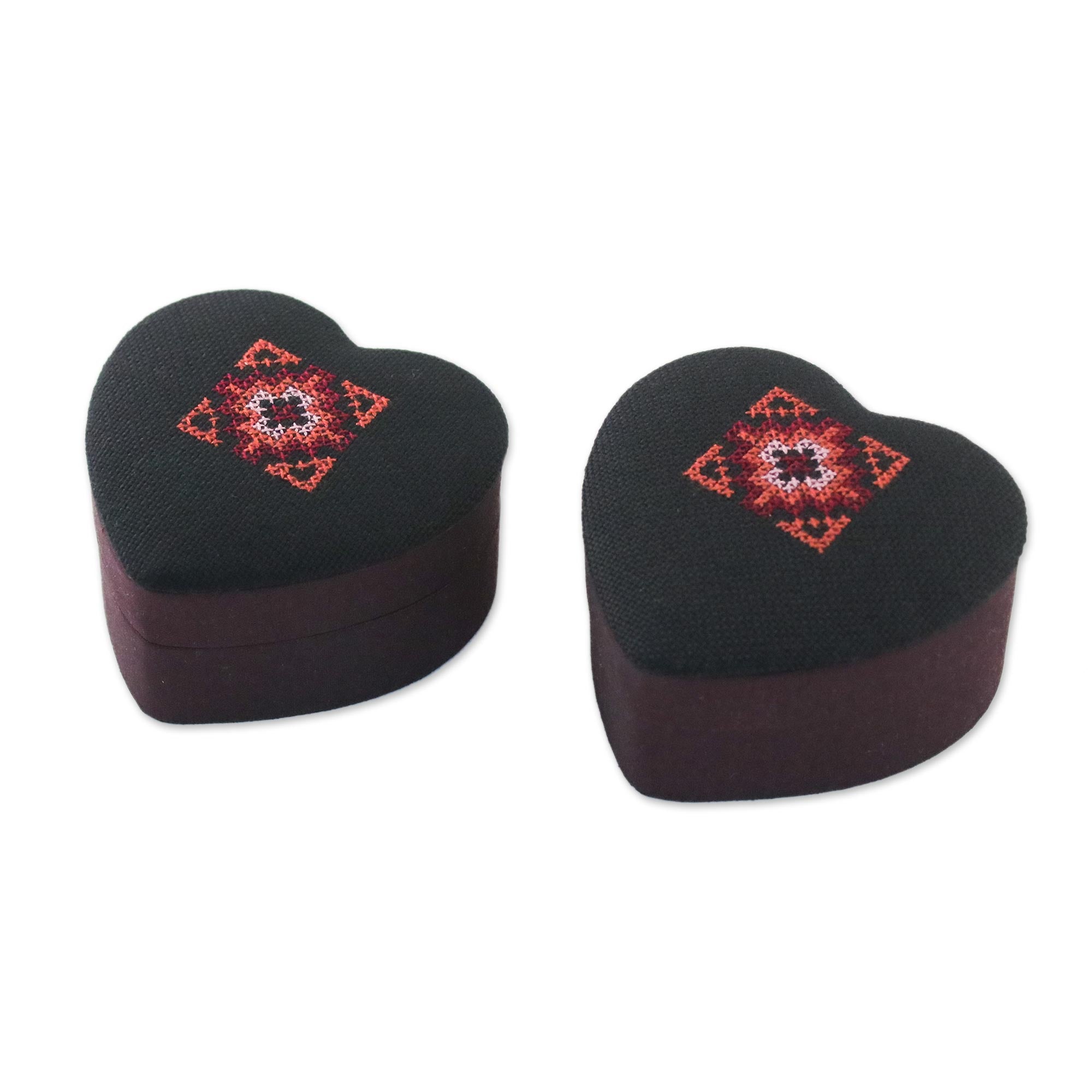 Premium Heart of Thailand Jewelry Box Set - Handcrafted Thai Silk & Cotton Design