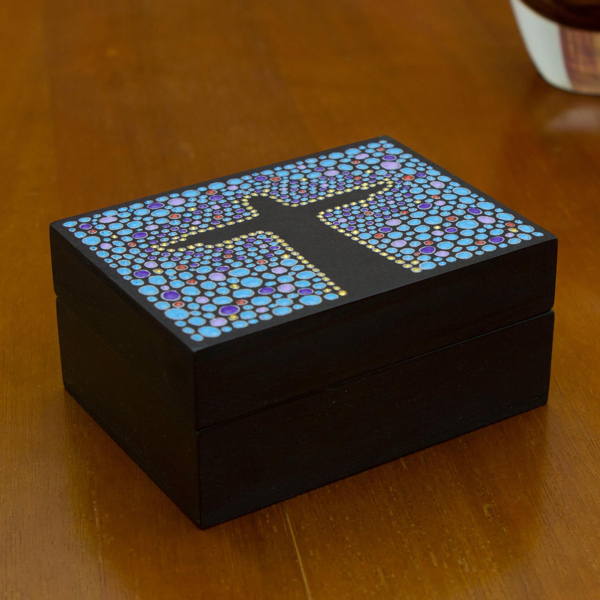 Premium Hand-Painted Christ the Redeemer Box - Azure Galaxy Design
