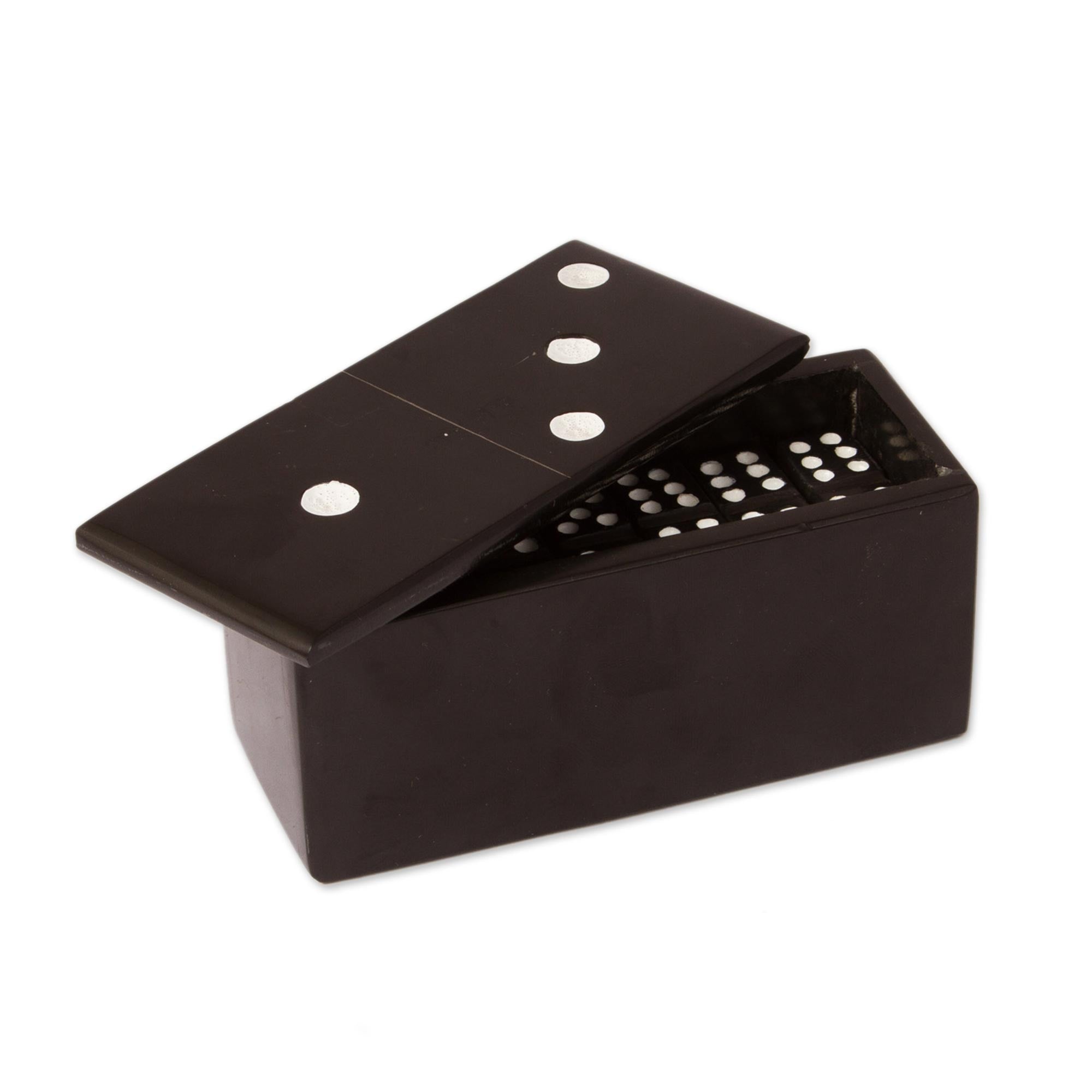 Premium Black Marble Domino Set - Handcrafted in Mexico