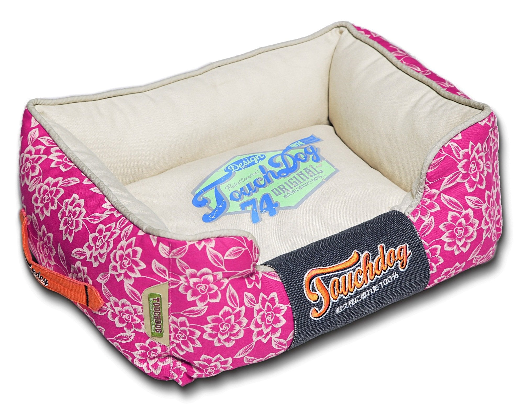 Touchdog® Premium Rose-Petal Design Dog Bed – Reversible & Machine Washable