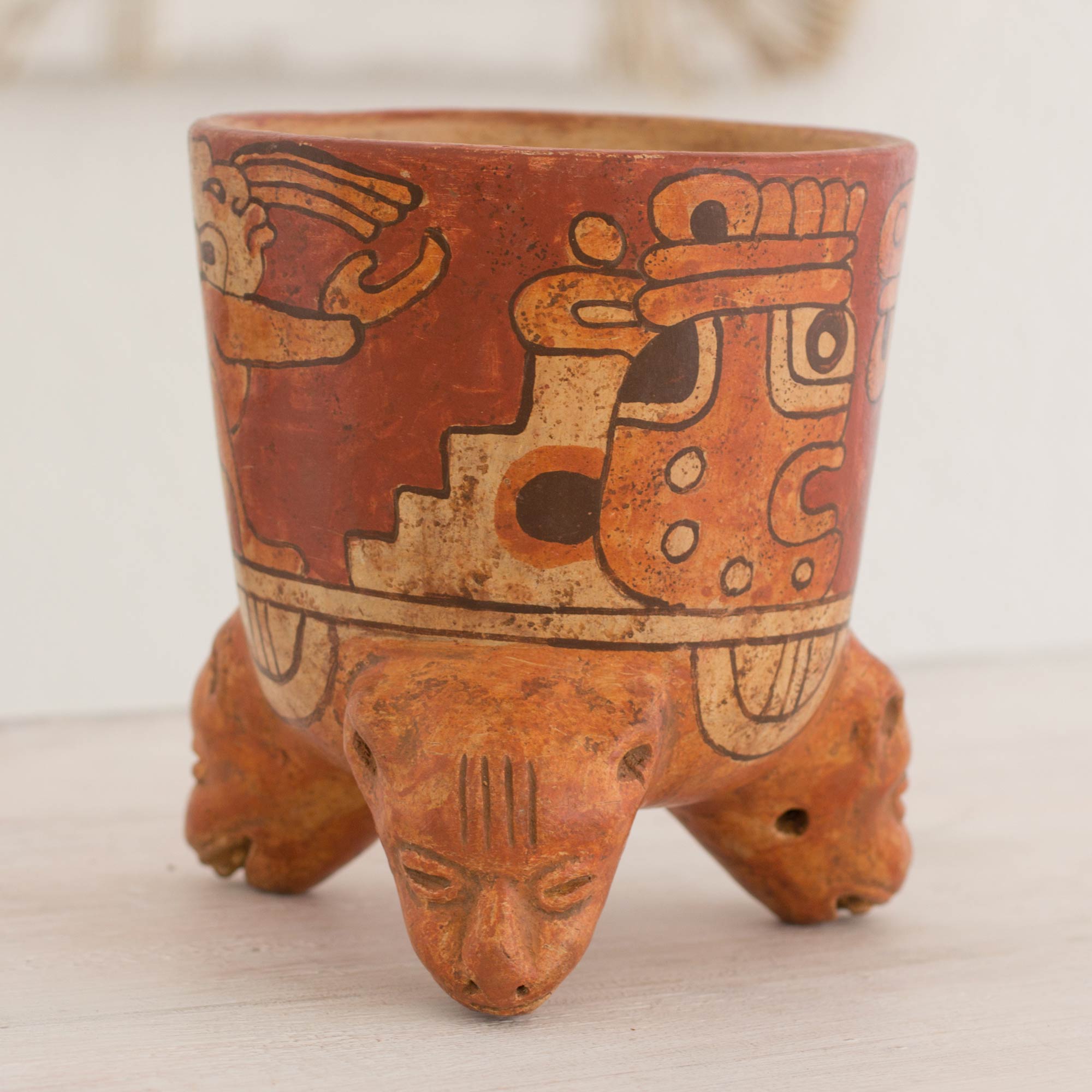 Premium Maya Divinity Ceramic Vessel - Handcrafted Tribute to Ancient Culture