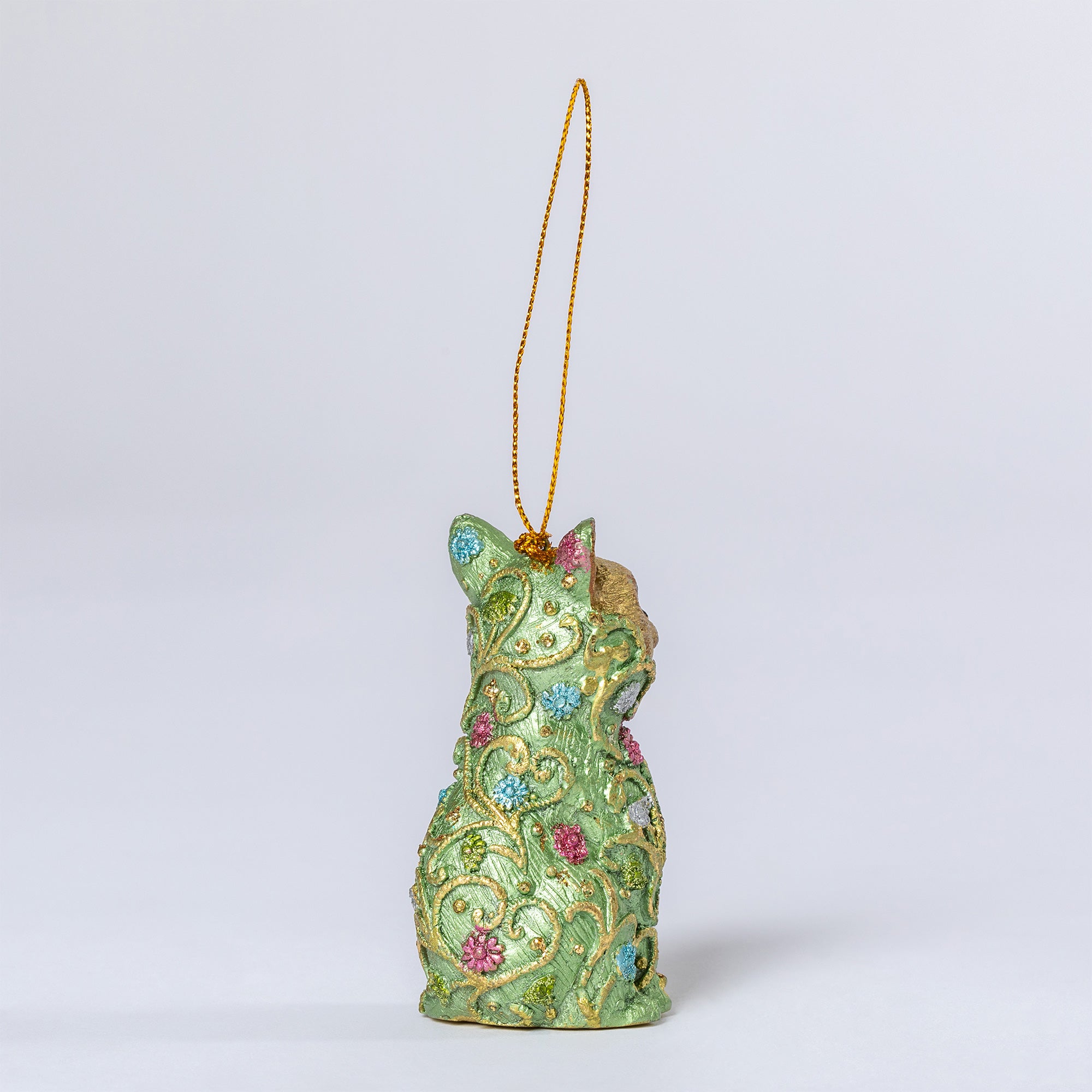 Premium Handcrafted Cat Beaded Ornament - Fair Trade Holiday Decor