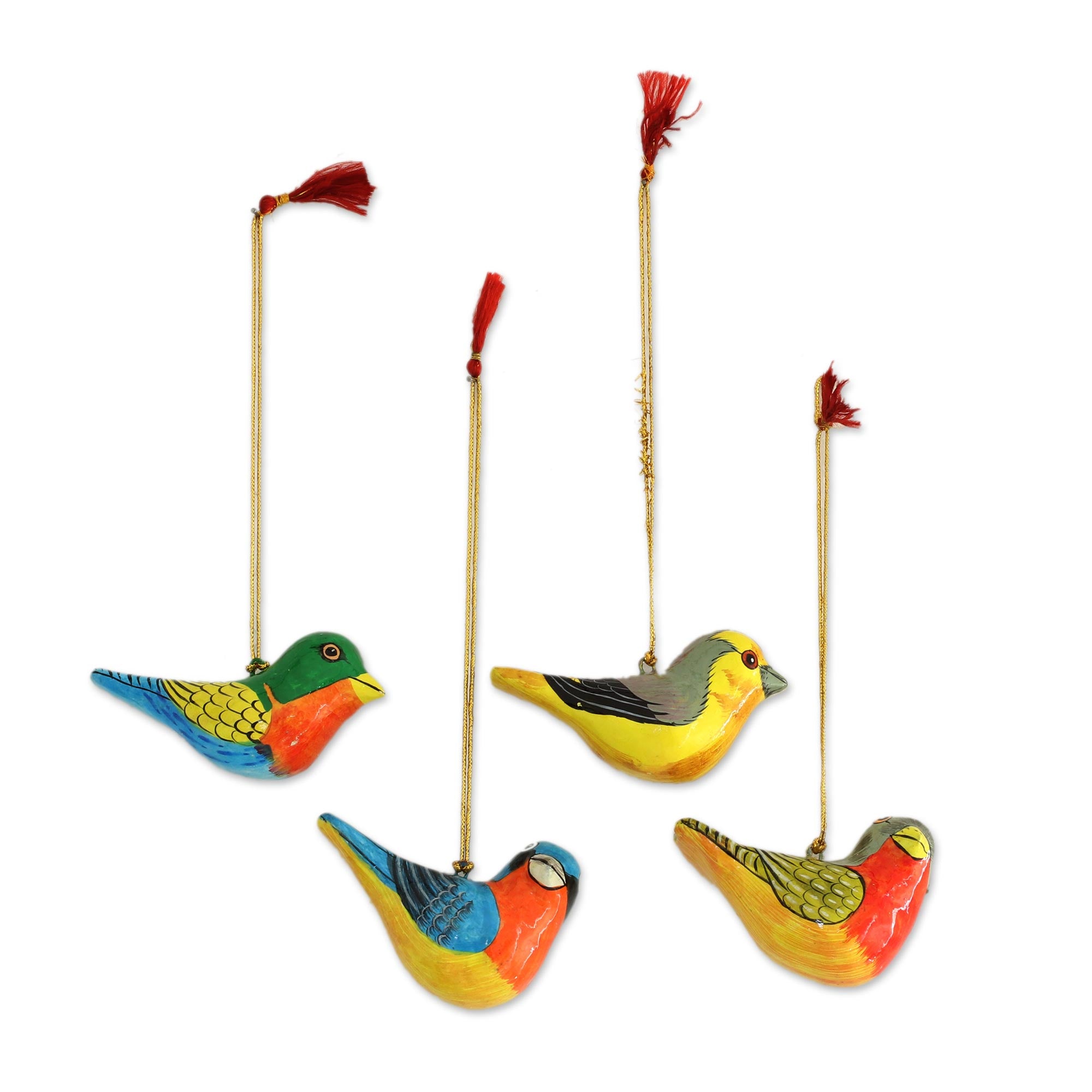 Premium Handcrafted Papier Mache Sparrow Ornaments – Vibrant Indian Artistry