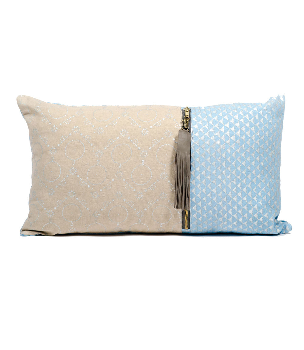 Premium Long Metallic Block Print Pillow - Ultimate Boho Chic Decor