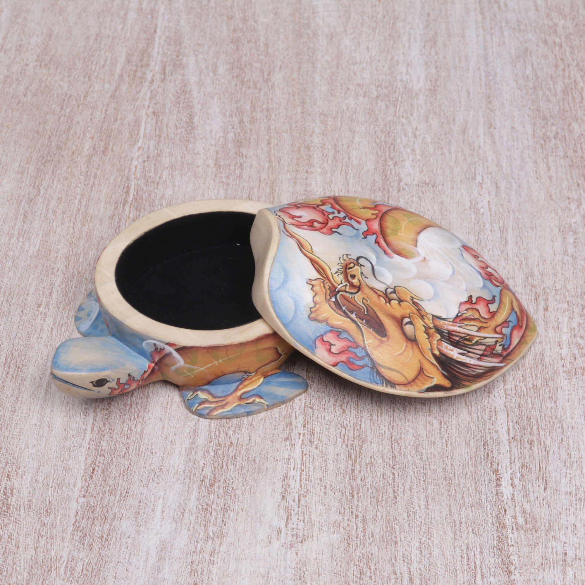 Premium Dragon-Hearted Turtle Jewelry Box - Handcrafted Wooden Treasure