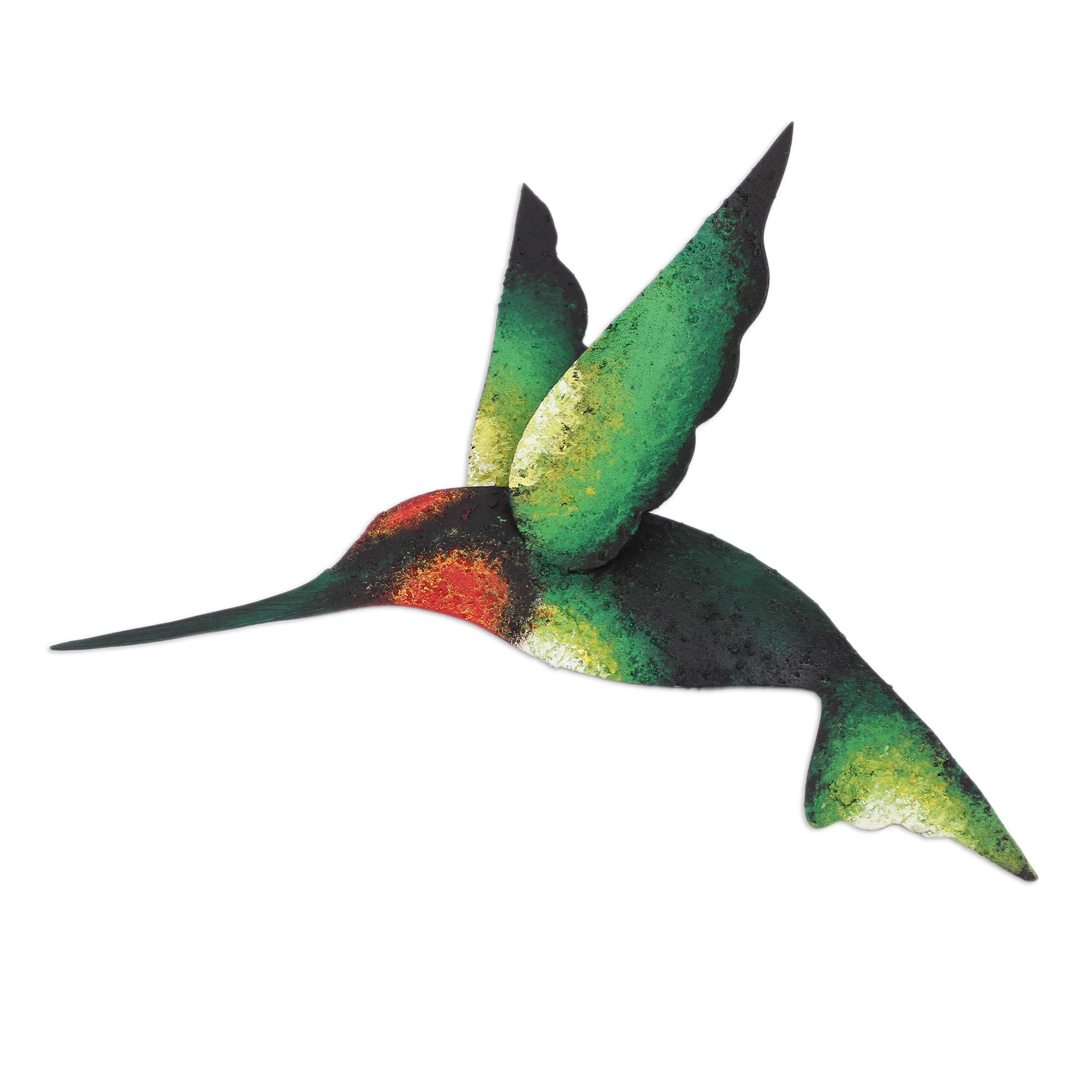 Premium Handcrafted Green Hummingbird Steel Wall Art – Unique Home Decor