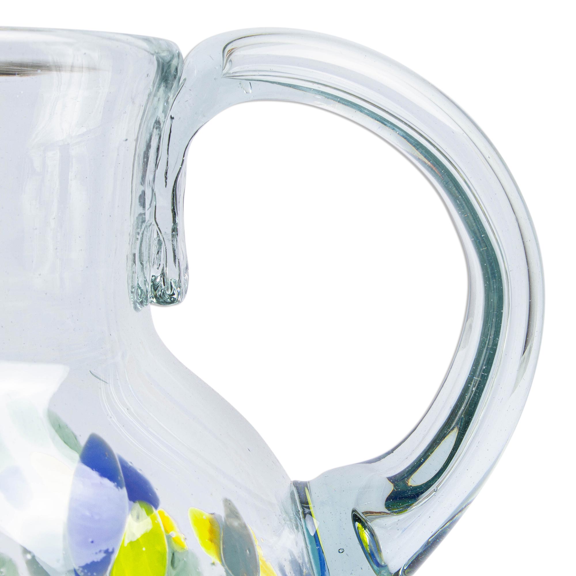 Premium Ocean Confetti Recycled Glass Pitcher - Handcrafted in Mexico