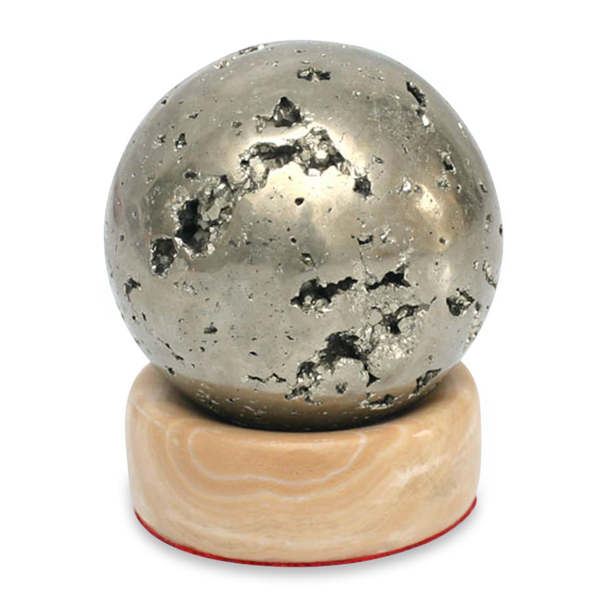 Premium Pyrite Gemstone Sculpture with Calcite Base - Ultimate Wealth & Calm
