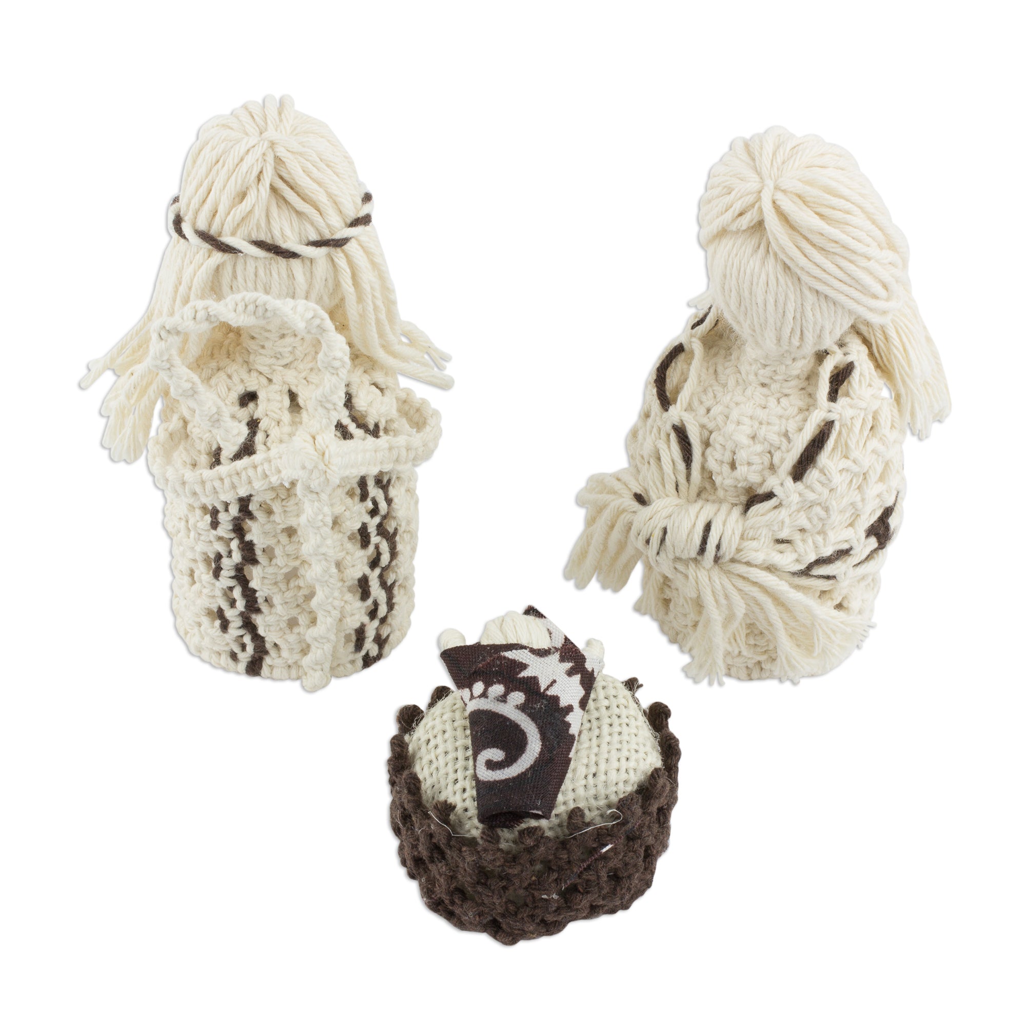 Premium Handcrafted Cotton Macramé Nativity Scene Set - Hopeful Arrival Collection