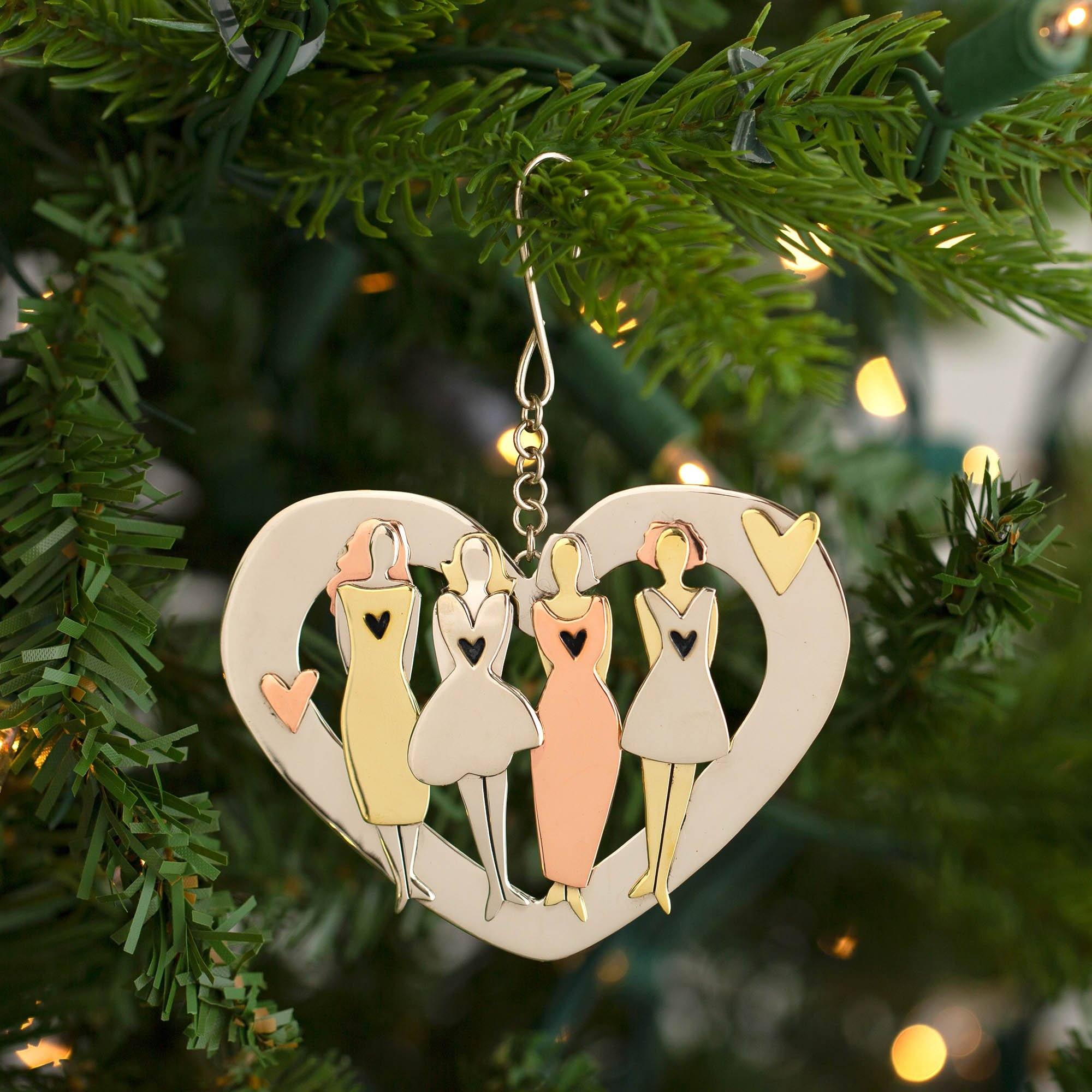 Premium Sisterhood Heart Ornament - Handmade Empowerment Decor