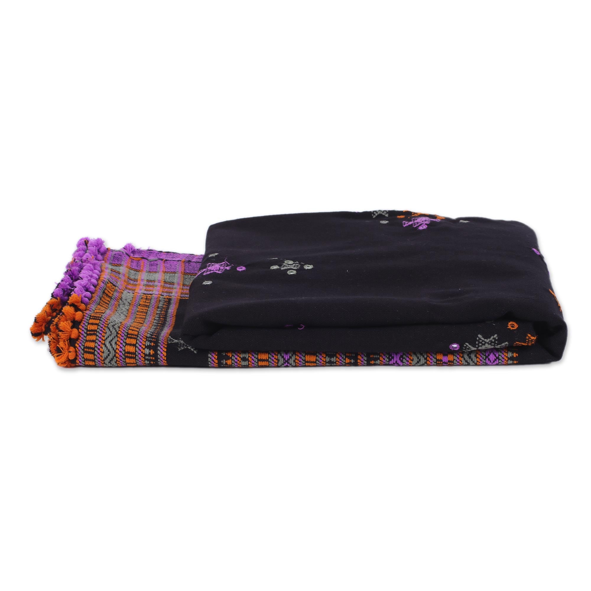Premium Midnight Mirror Handwoven Throw Blanket with Glass Accents – Ultimate Comfort from India