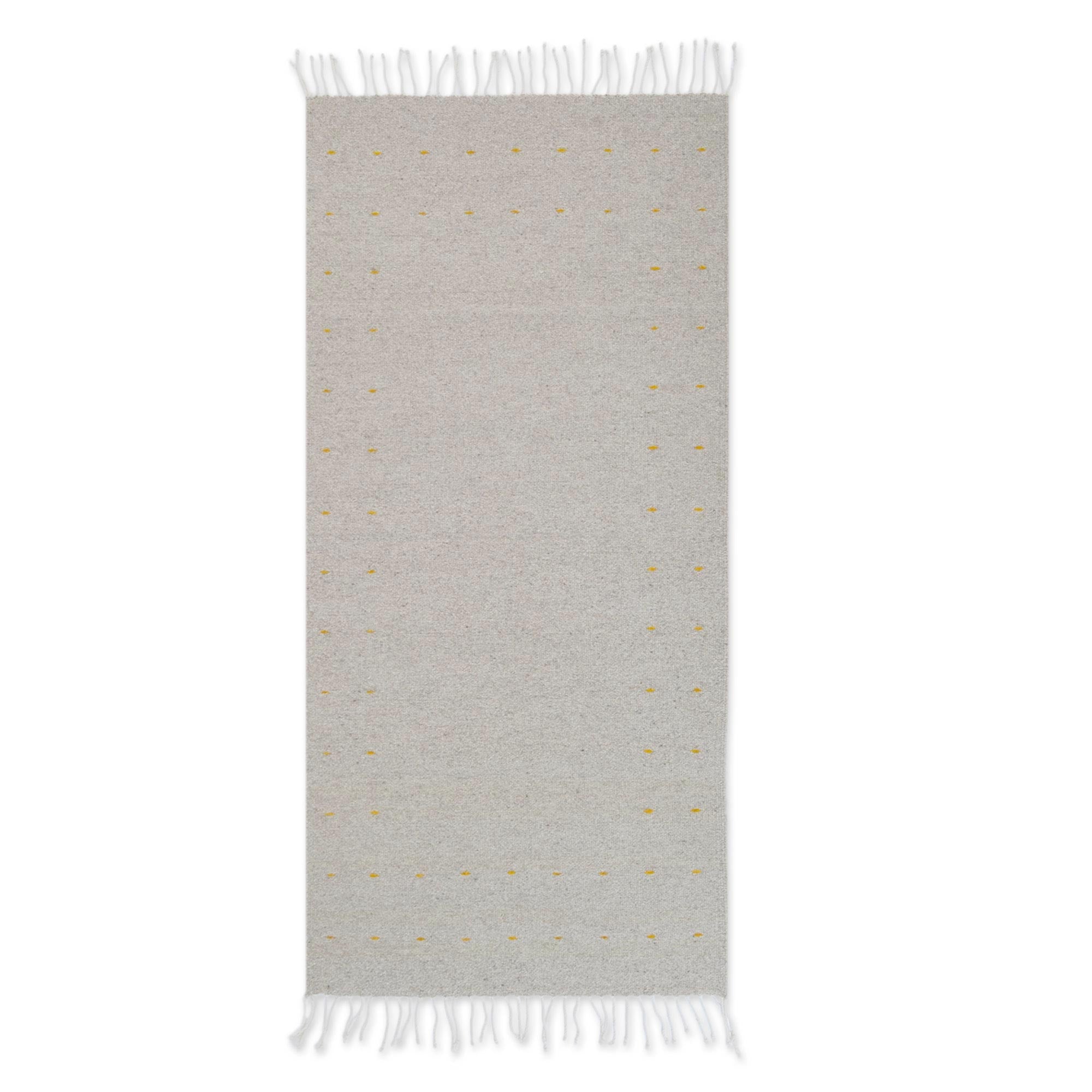 Premium Handwoven Grey Wool Area Rug from Mexico (2.5x5) – Artisanal Elegance