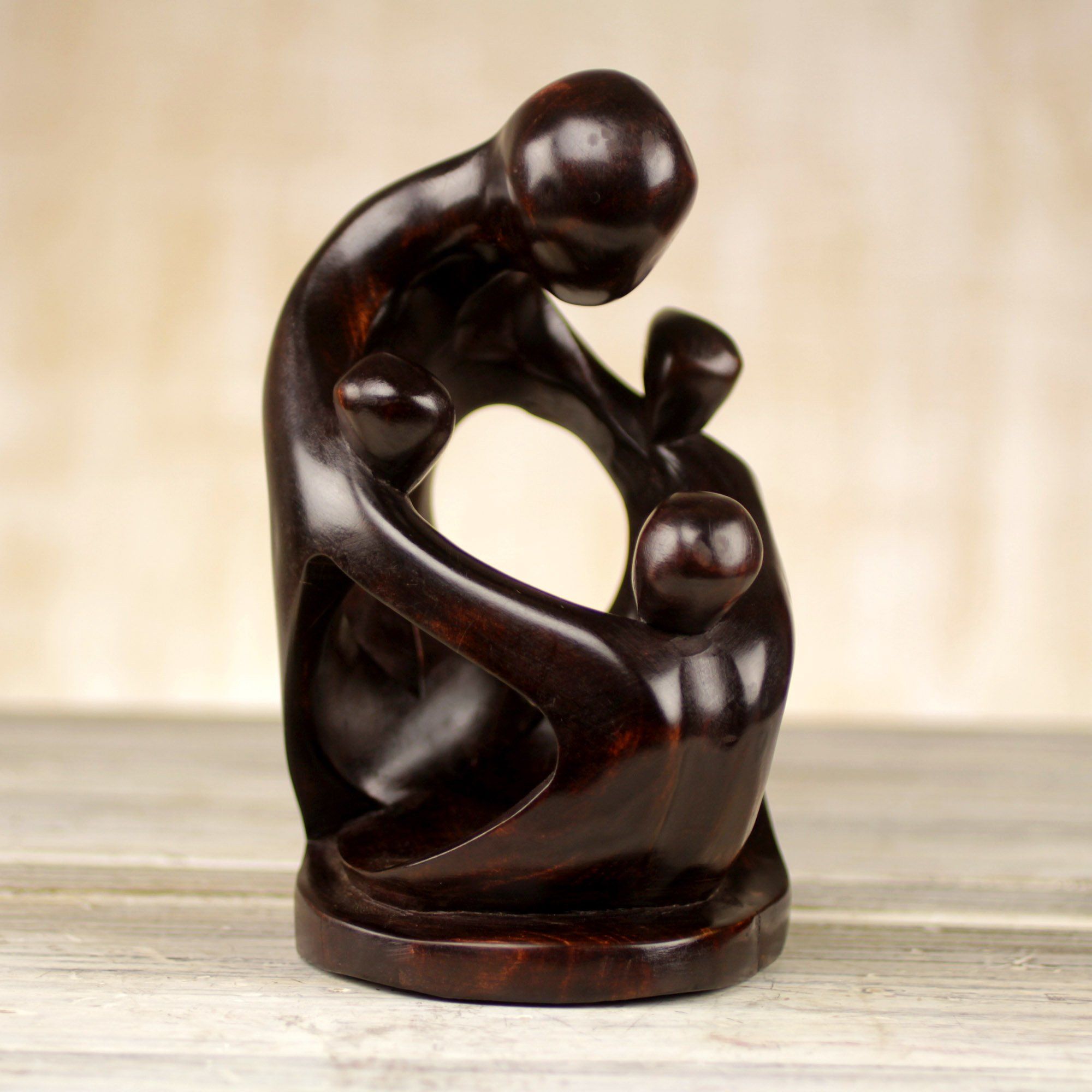 Premium Handcrafted Family Love Wood Sculpture