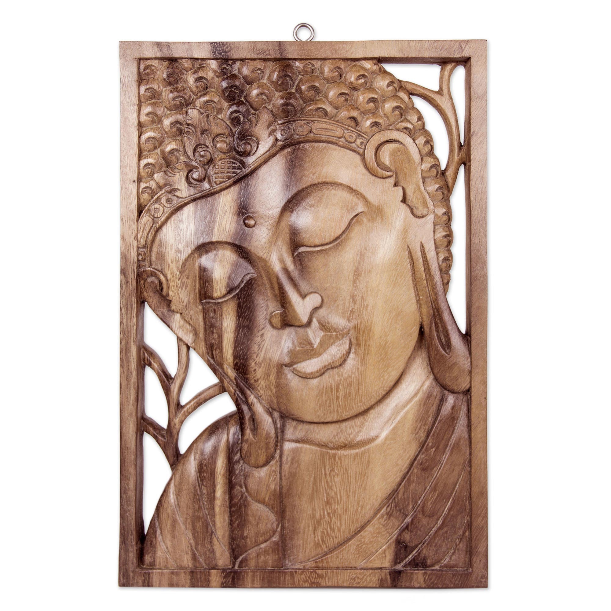 Premium Handcrafted Buddha Portrait Wall Panel - Balinese Inspired
