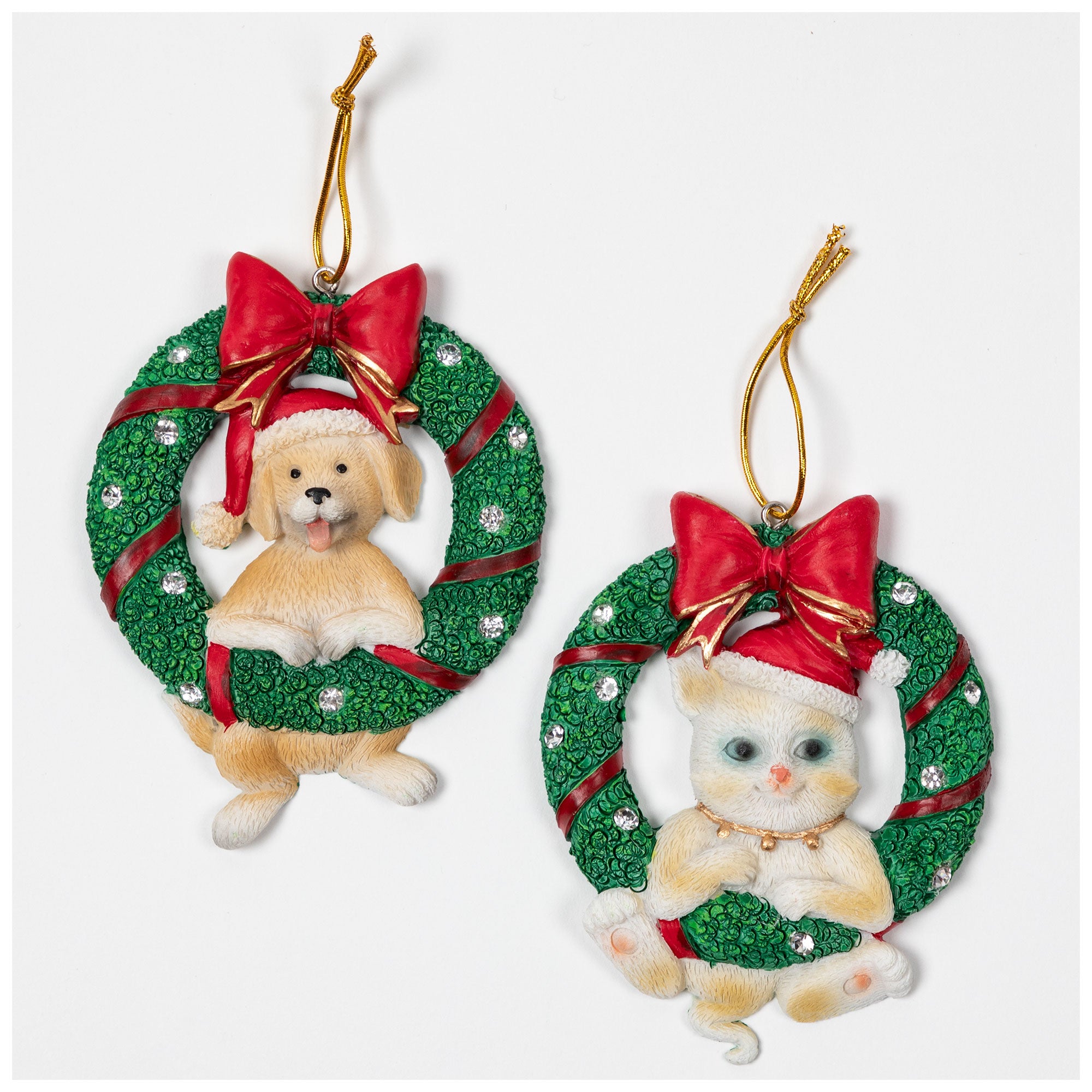 Premium Merry Christmas Wreath Ornament - Festive Pet Lover's Edition