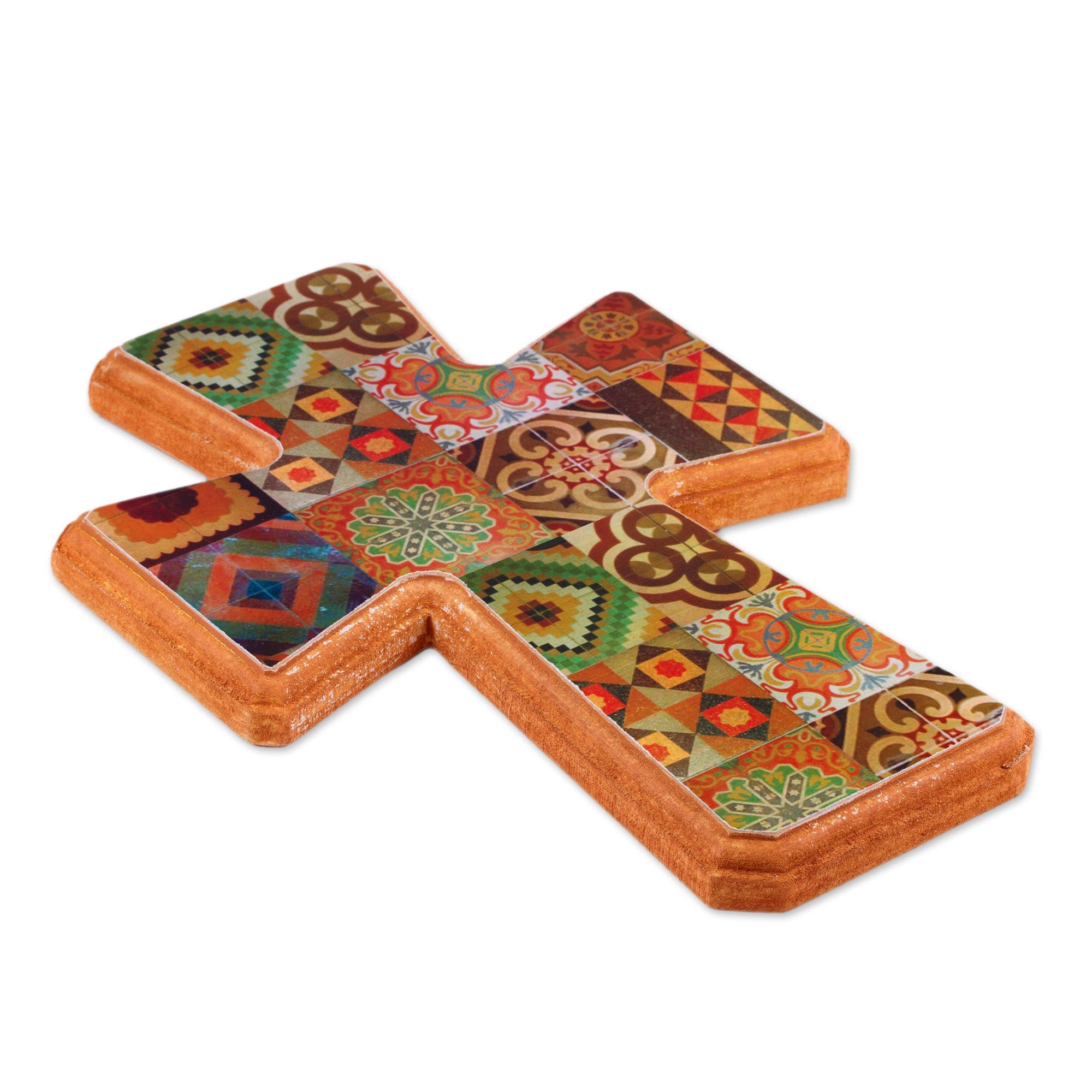 Premium Puebla Heritage Handcrafted Wall Cross - Ultimate Talavera Tile Design