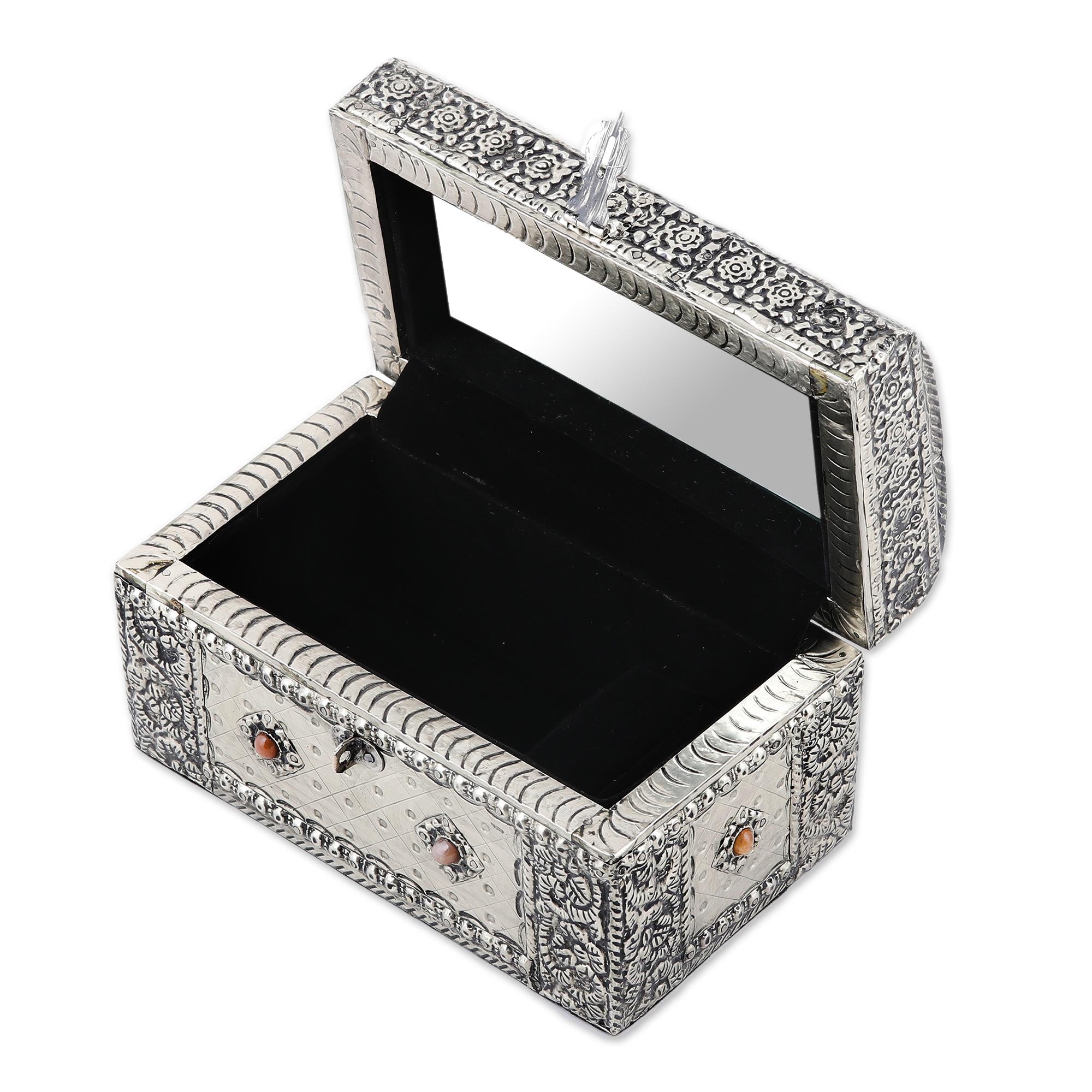Premium Handcrafted Brass Jewelry Box with Mirror - Royal Collection from India