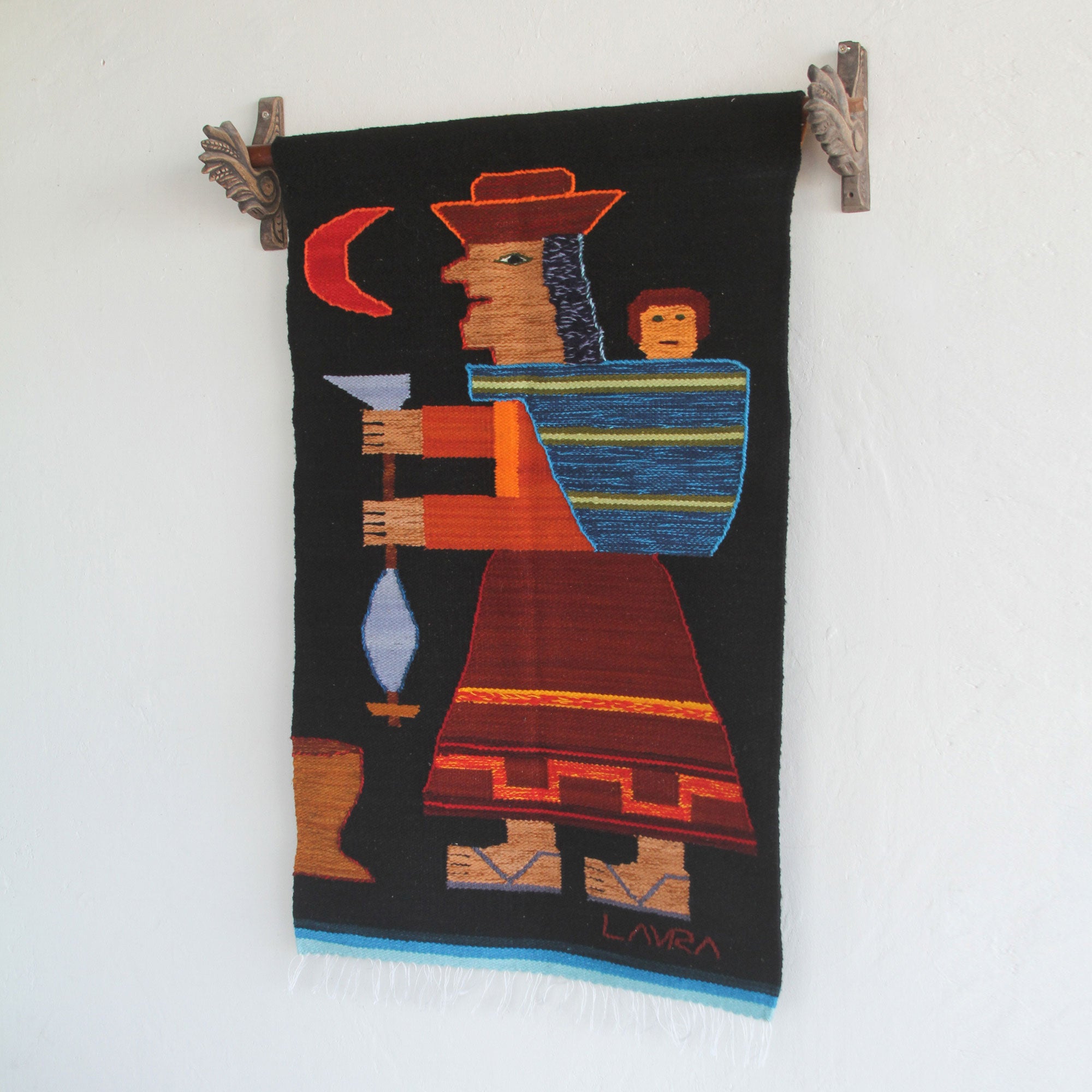 Premium Handwoven Wool Tapestry - Andean Artisan Craft