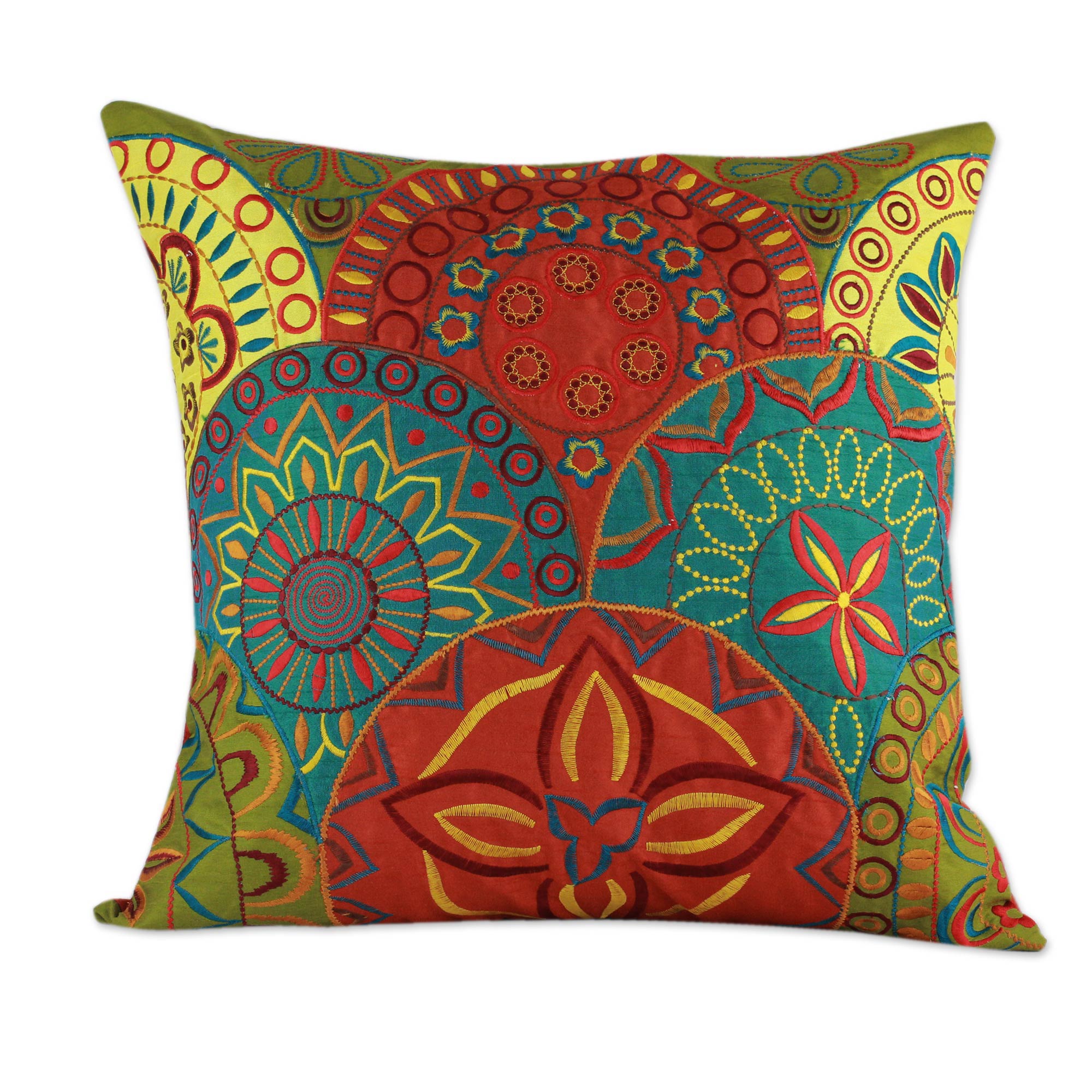 Premium Glorious 2 Teal & Orange Embroidered Cushion Covers - Upgrade Your Decor