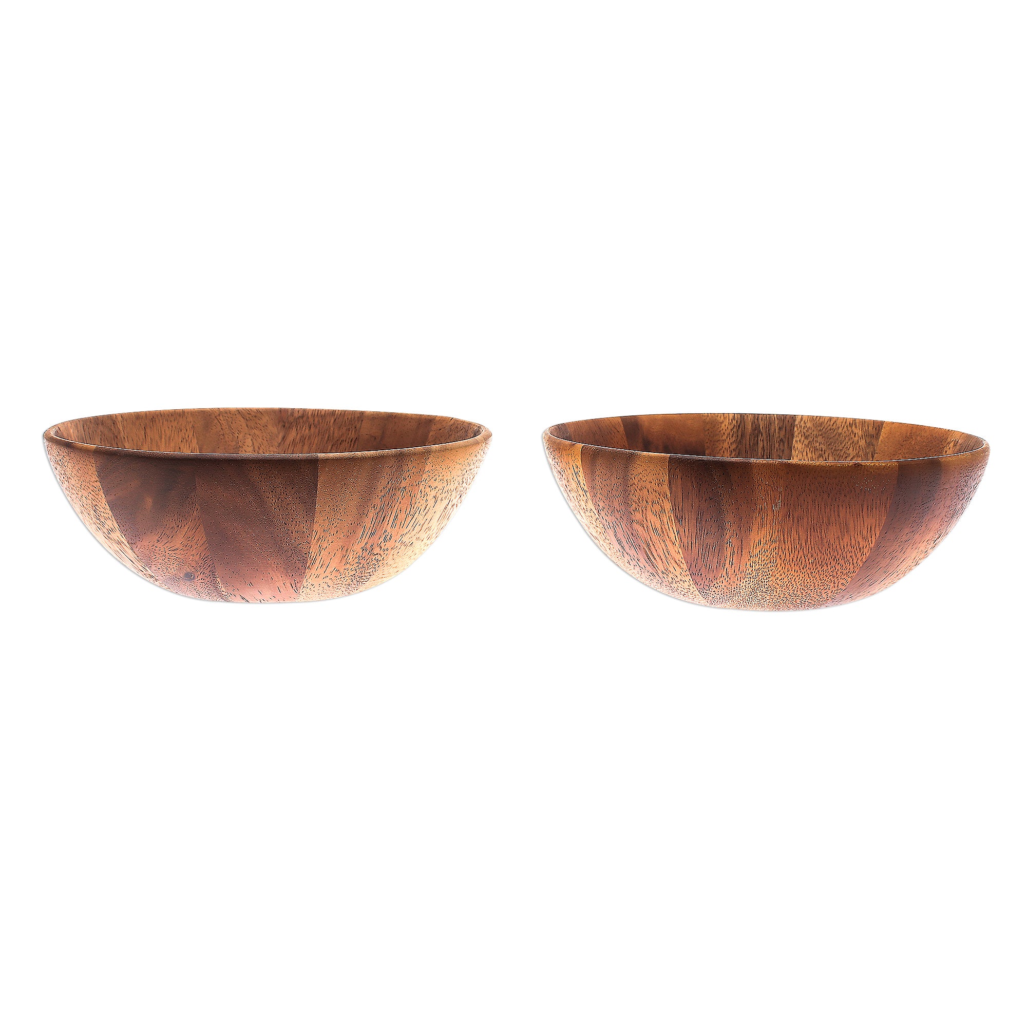 Premium Handcrafted Raintree Wood Bowls Set from Thailand – Artisan Pair