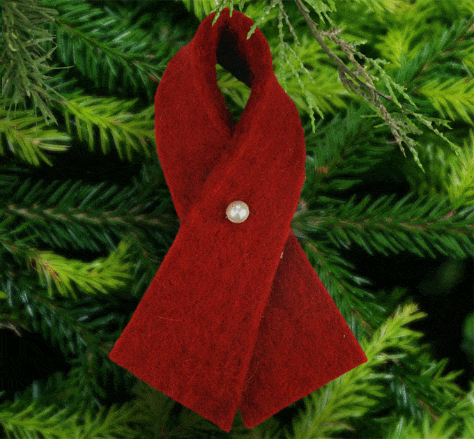 Premium Handmade Red Ribbon Felt Ornament