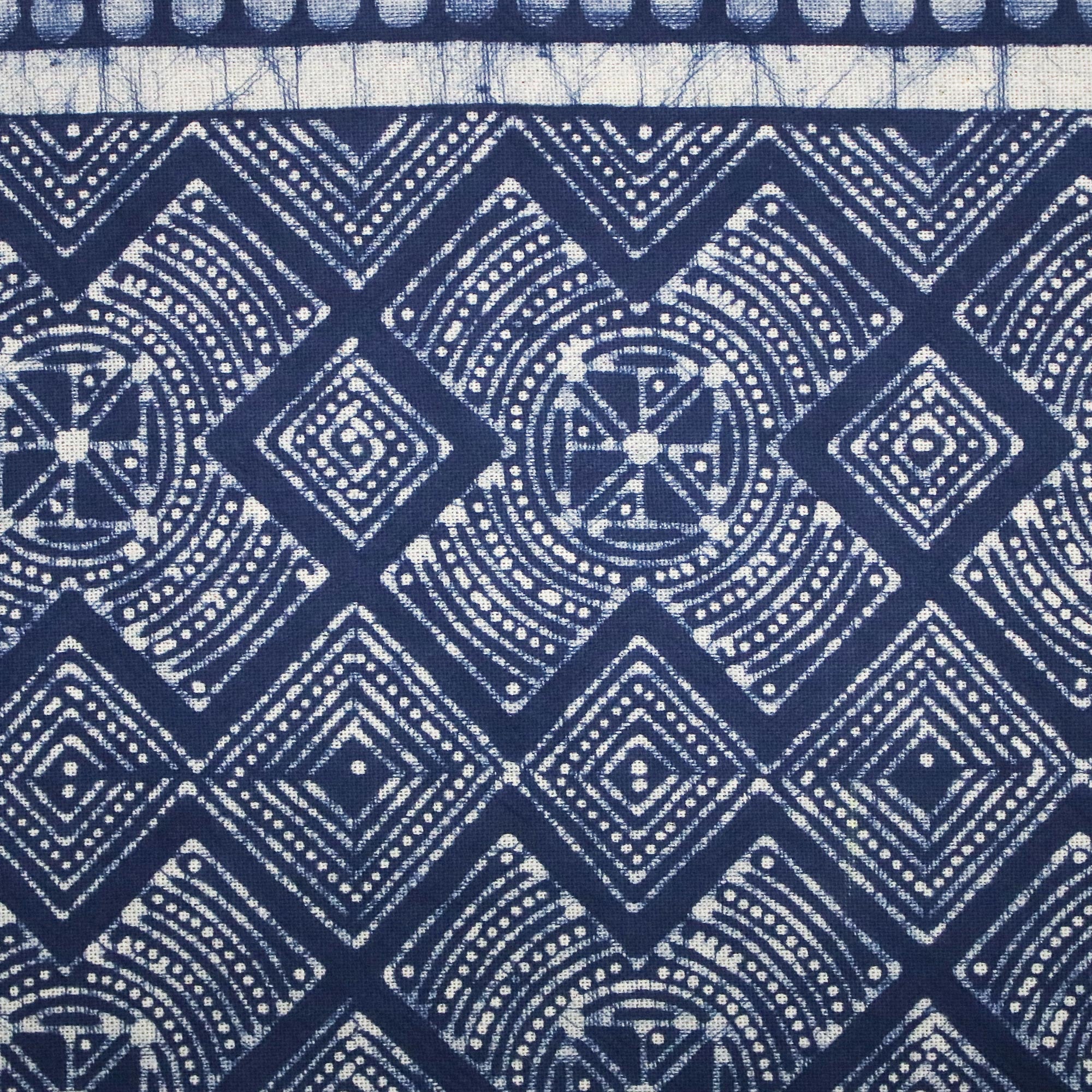 Premium Handcrafted Hmong Hill Tribe Batik Table Runner - Midnight Blue