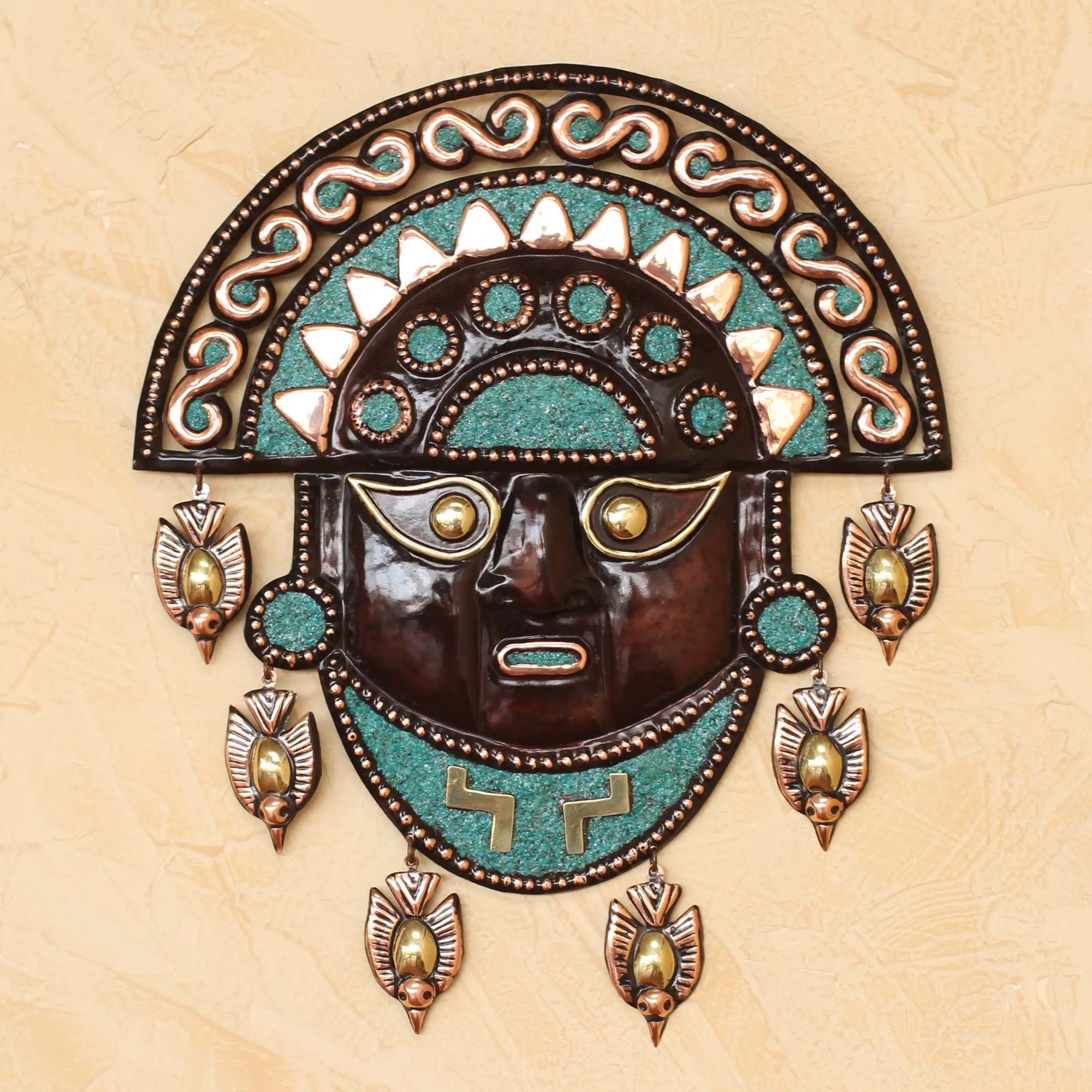 Premium Moche Handcrafted Bronze Copper Tumi Mask - Ancient Andean Artistry