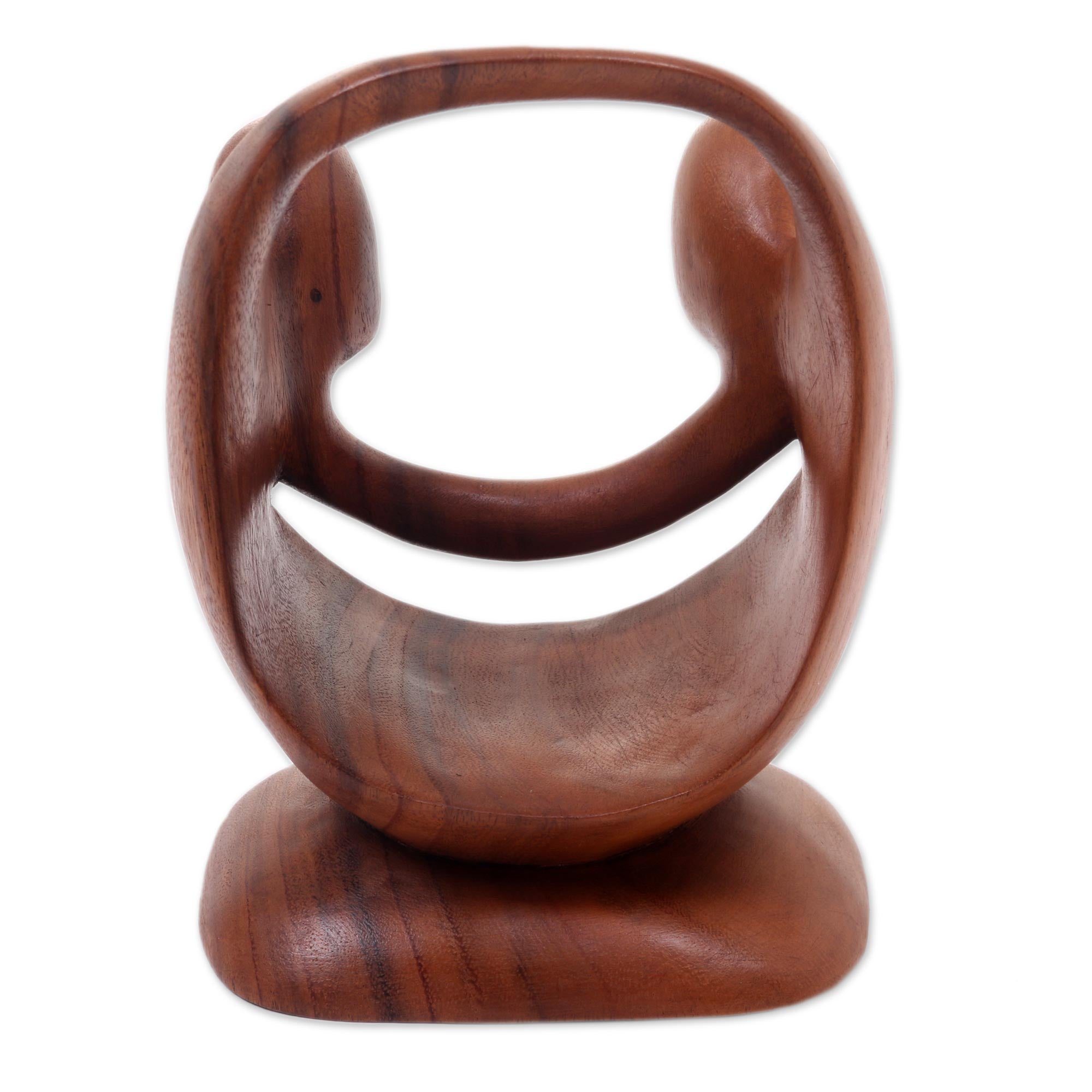 Premium Suar Wood 'Cycle of Love' Romantic Sculpture by Nyoman Karsa