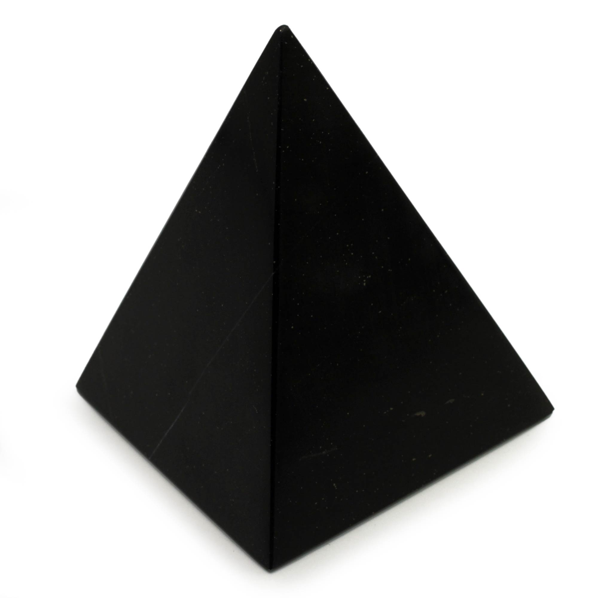 Premium Onyx Pyramid Sculpture - Handcrafted Black Night of Peace (Large)