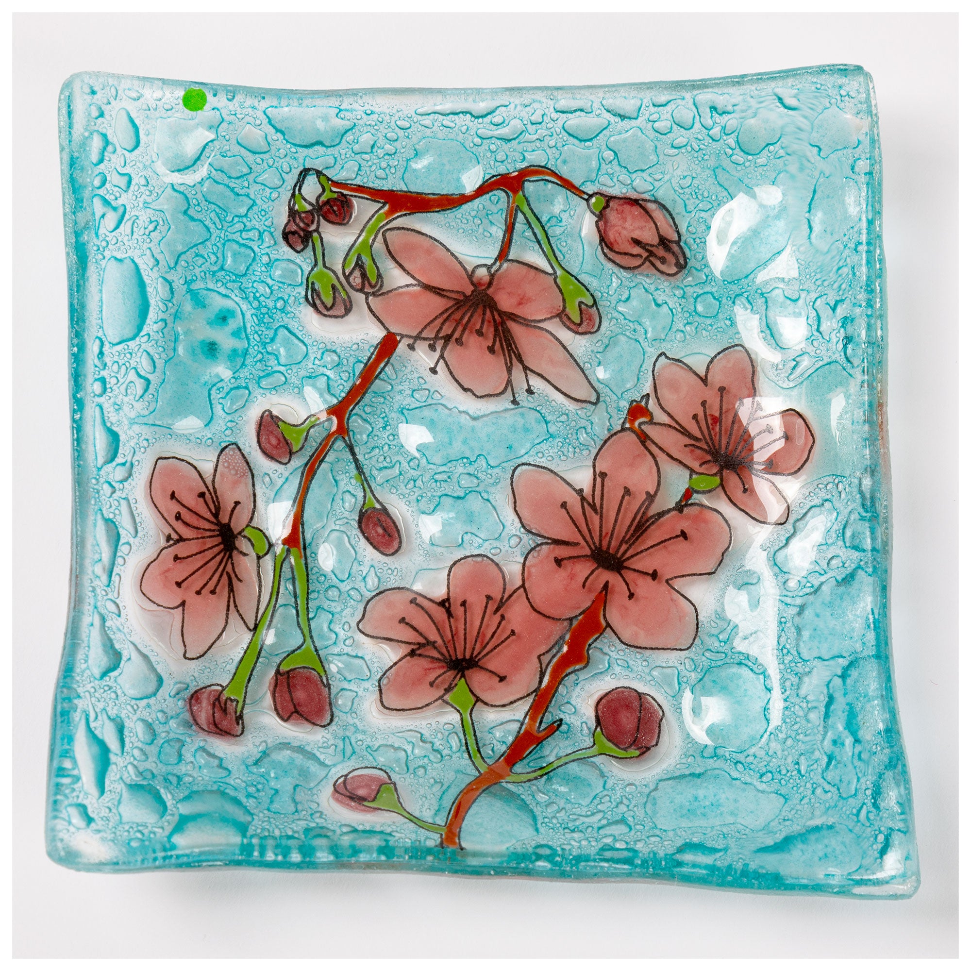 Premium Hand-Painted Recycled Glass Jewelry Dish