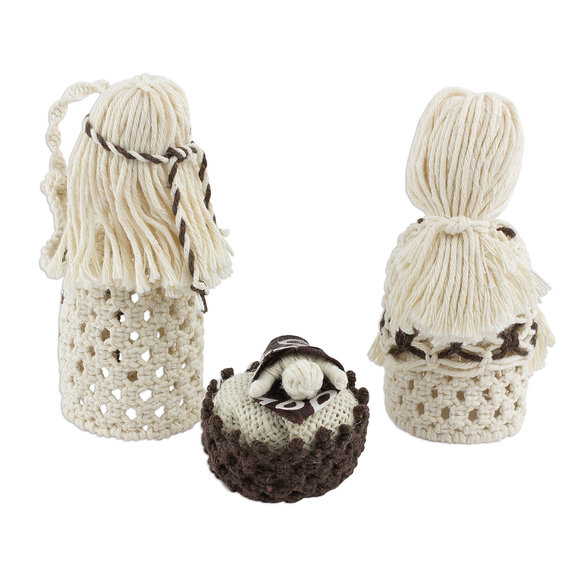Premium Handcrafted Cotton Macramé Nativity Scene Set - Hopeful Arrival Collection