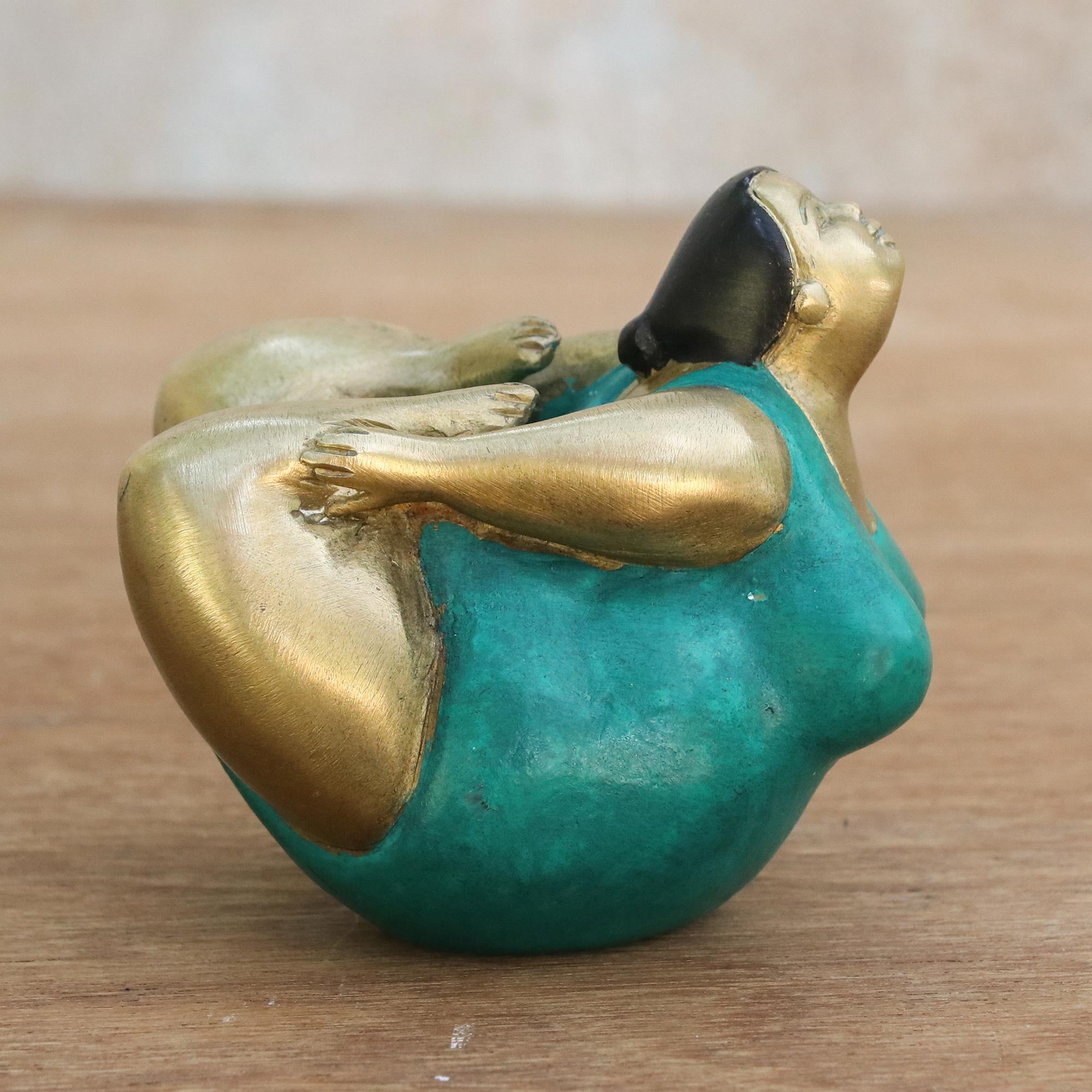 Premium Brass Bow Pose Yoga Figurine - Handcrafted in Thailand