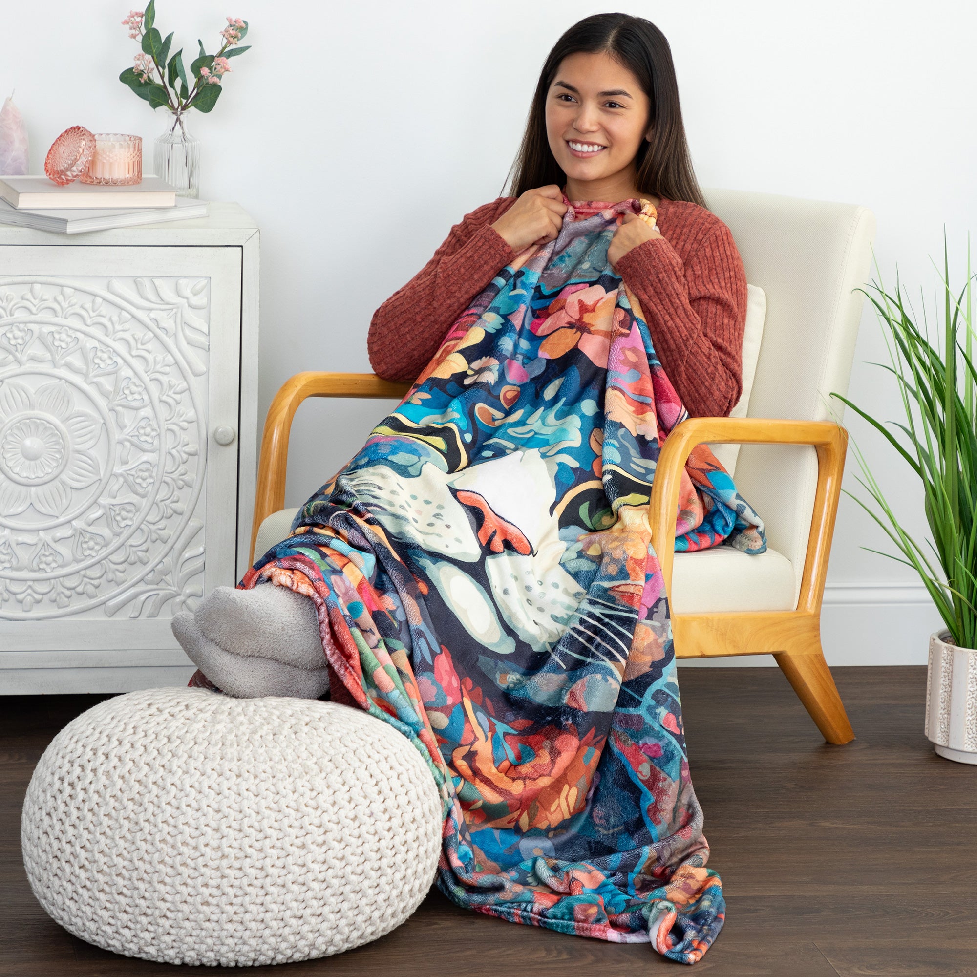 Premium Bohemian Cat Throw Blanket - Ultimate Comfort for Cat Lovers