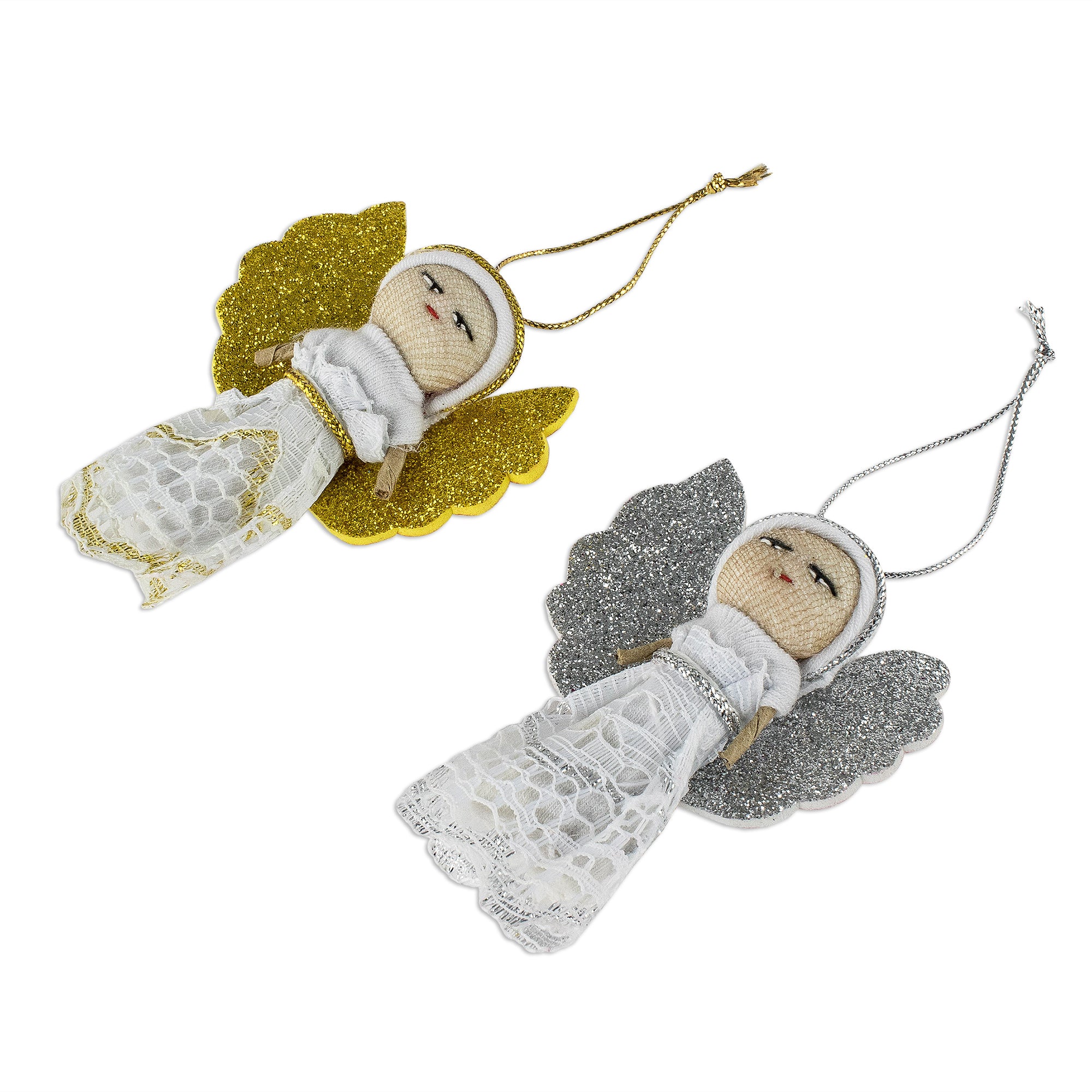Premium Handmade Lacy Angel Ornaments – Set of 6 from Guatemala