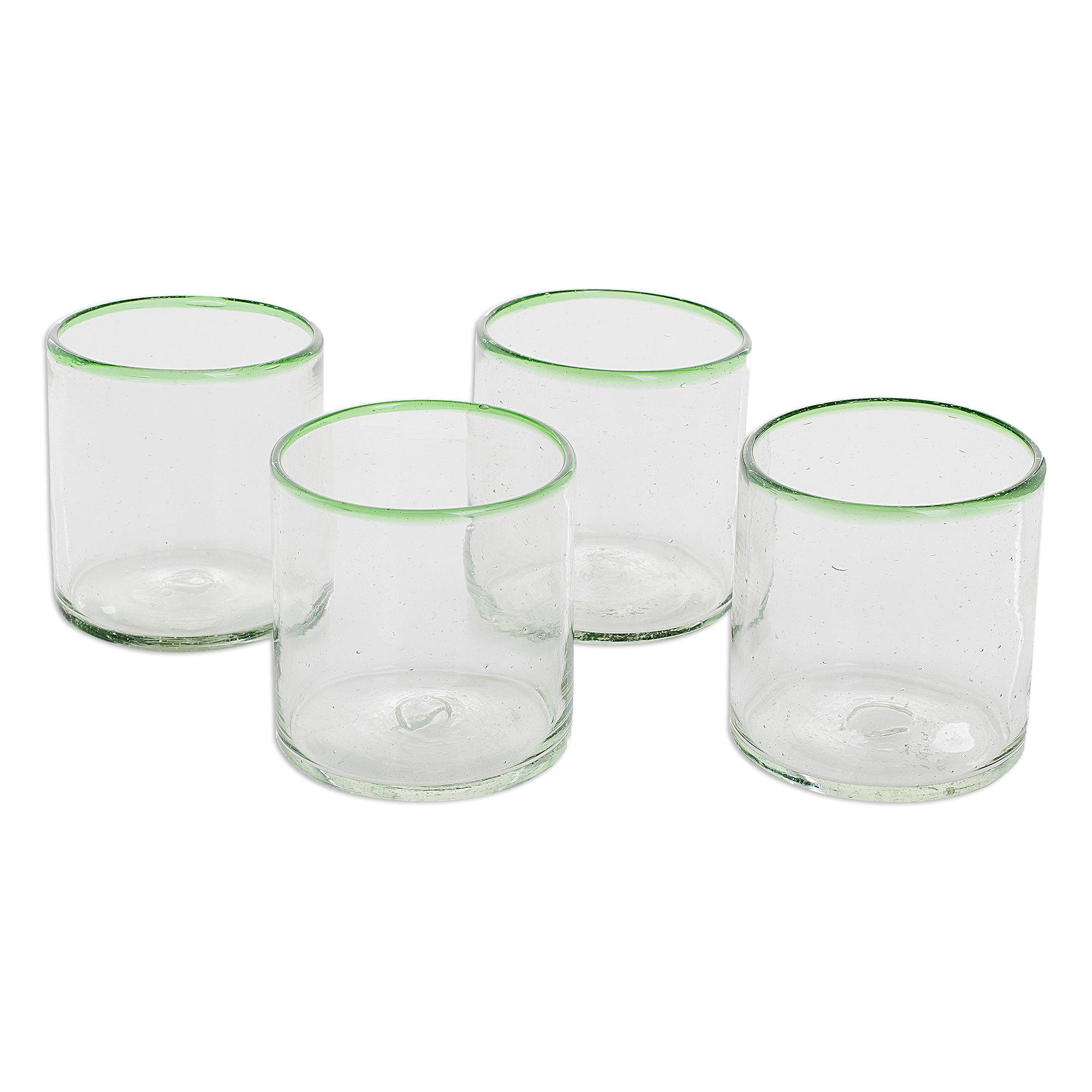 Premium Eco-Friendly Recycled Glass Juice Glasses - Set of 4