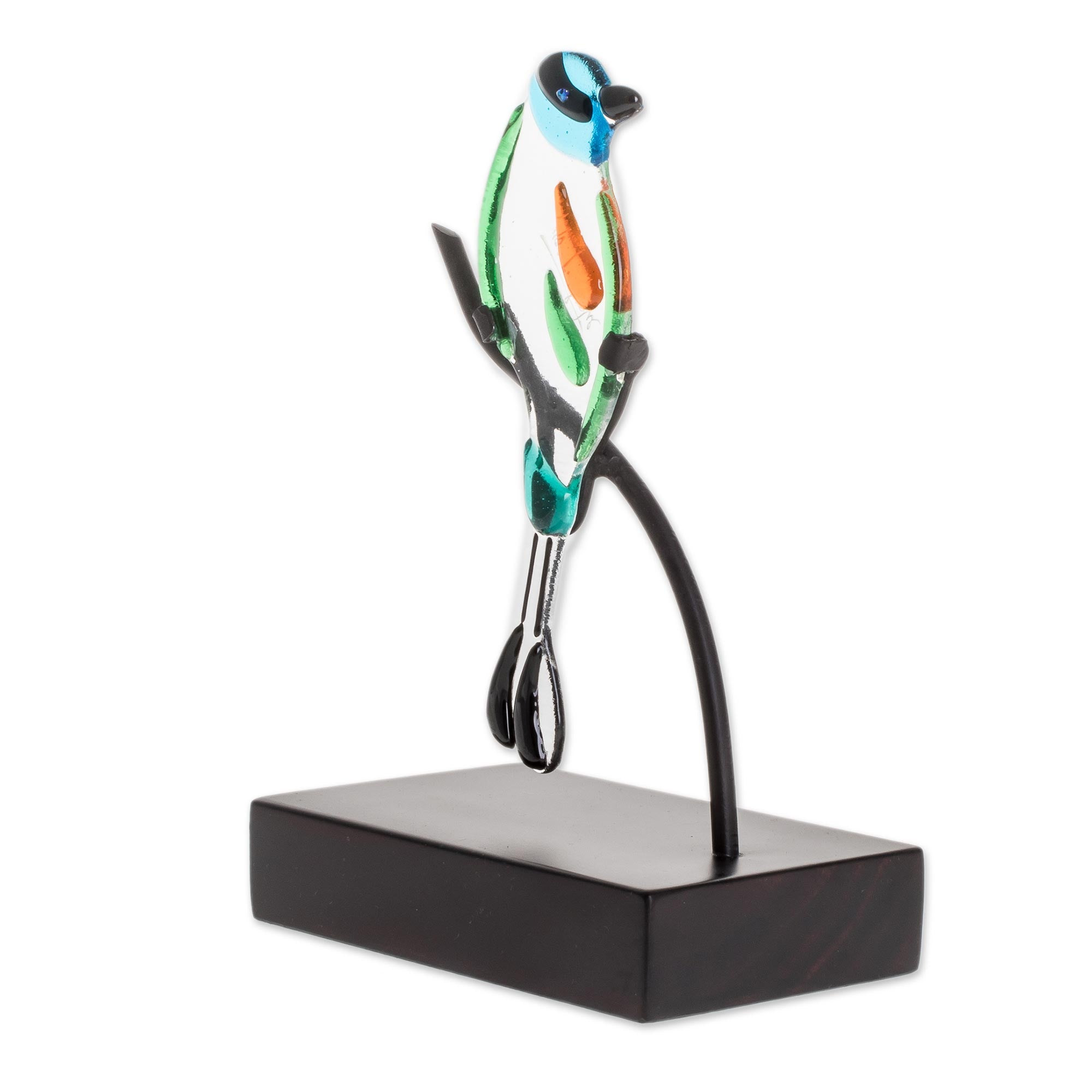 Premium Handcrafted Motmot Bird Art Glass Sculpture from El Salvador