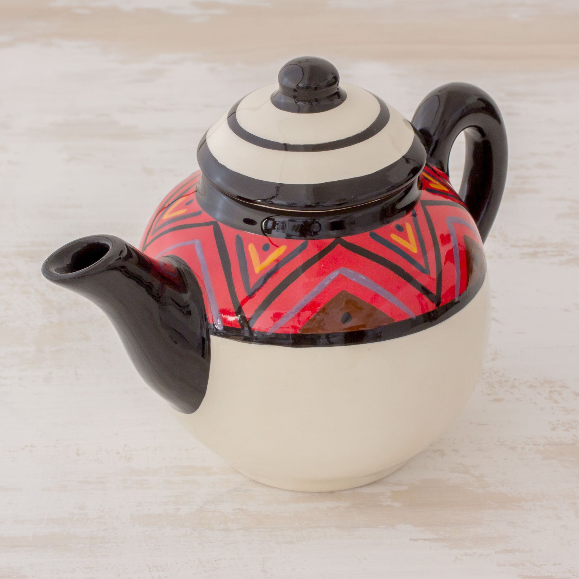 Premium Tazumal Maya Ceramic Teapot - Handcrafted El Salvador Artisan Design